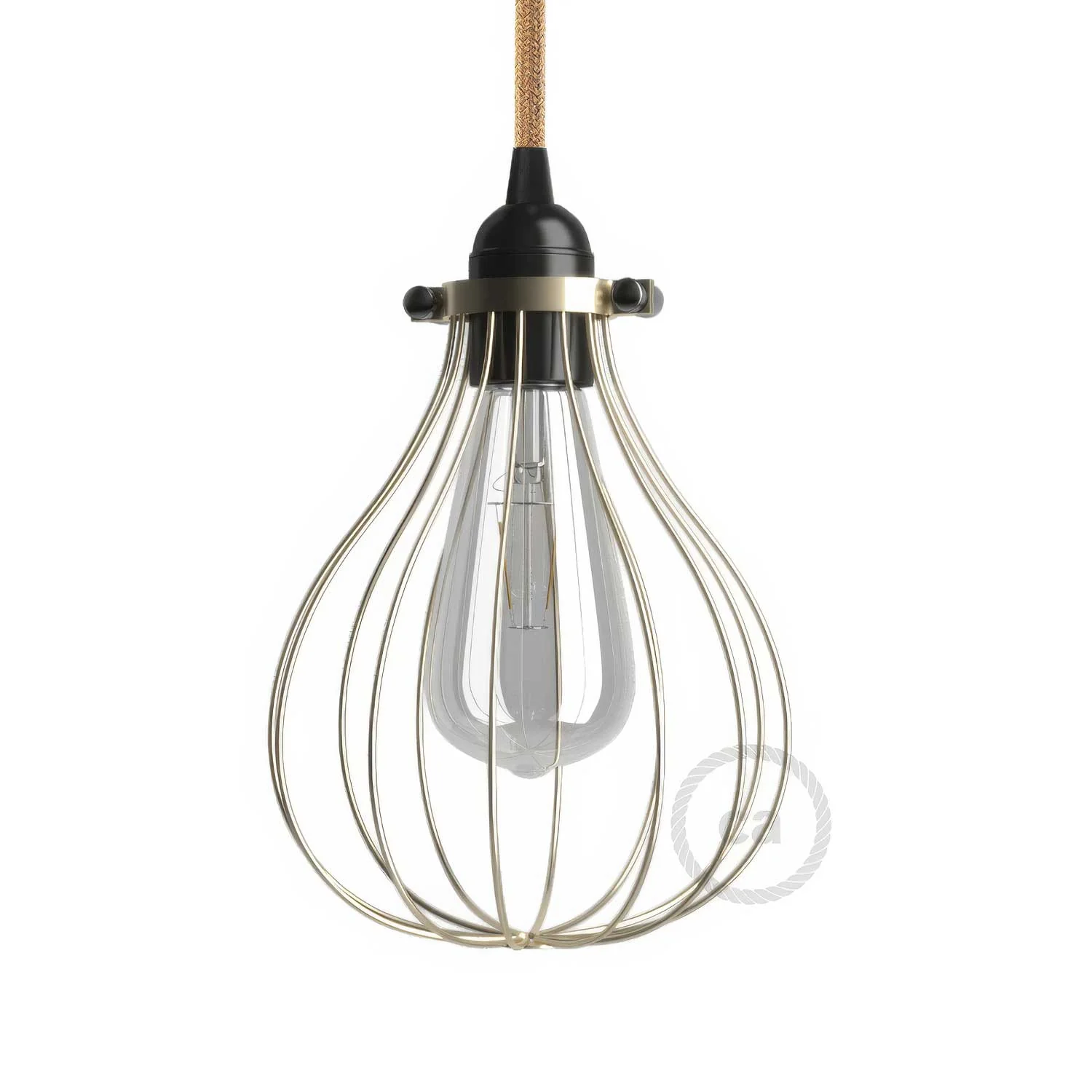 Lampenschirmgitter Drop aus Metall mit verstellbarem Klemmverschluss – Messing