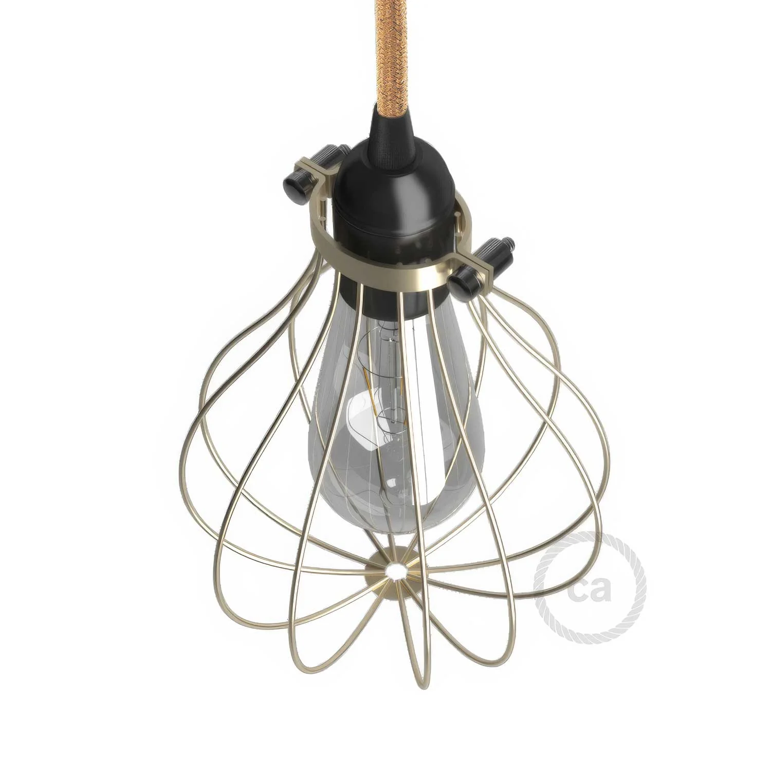 Lampenschirmgitter Drop aus Metall mit verstellbarem Klemmverschluss – Messing - Image 3