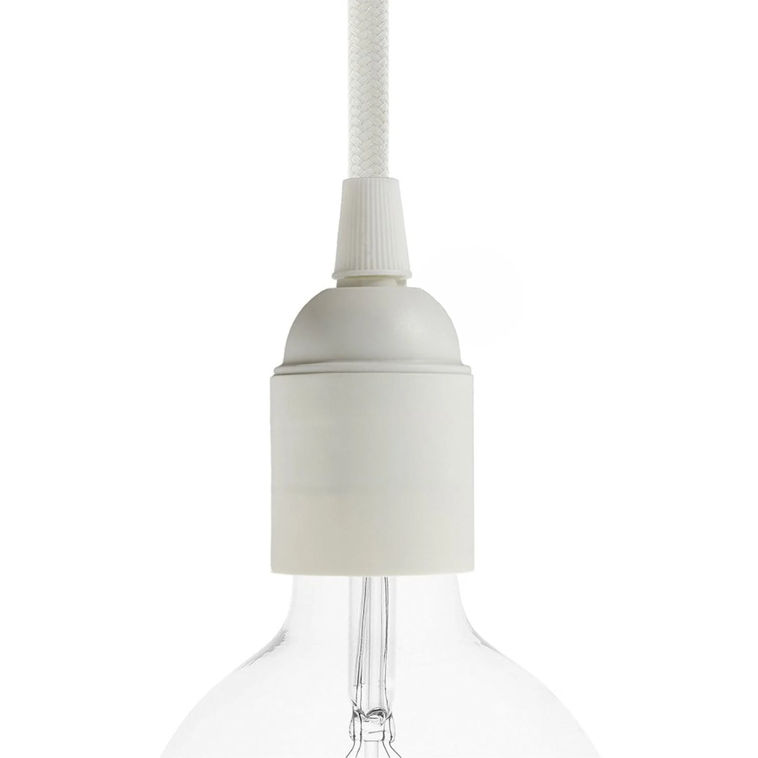 Thermoplast E26-Lampenfassung mit glatter Oberfläche – Weiß