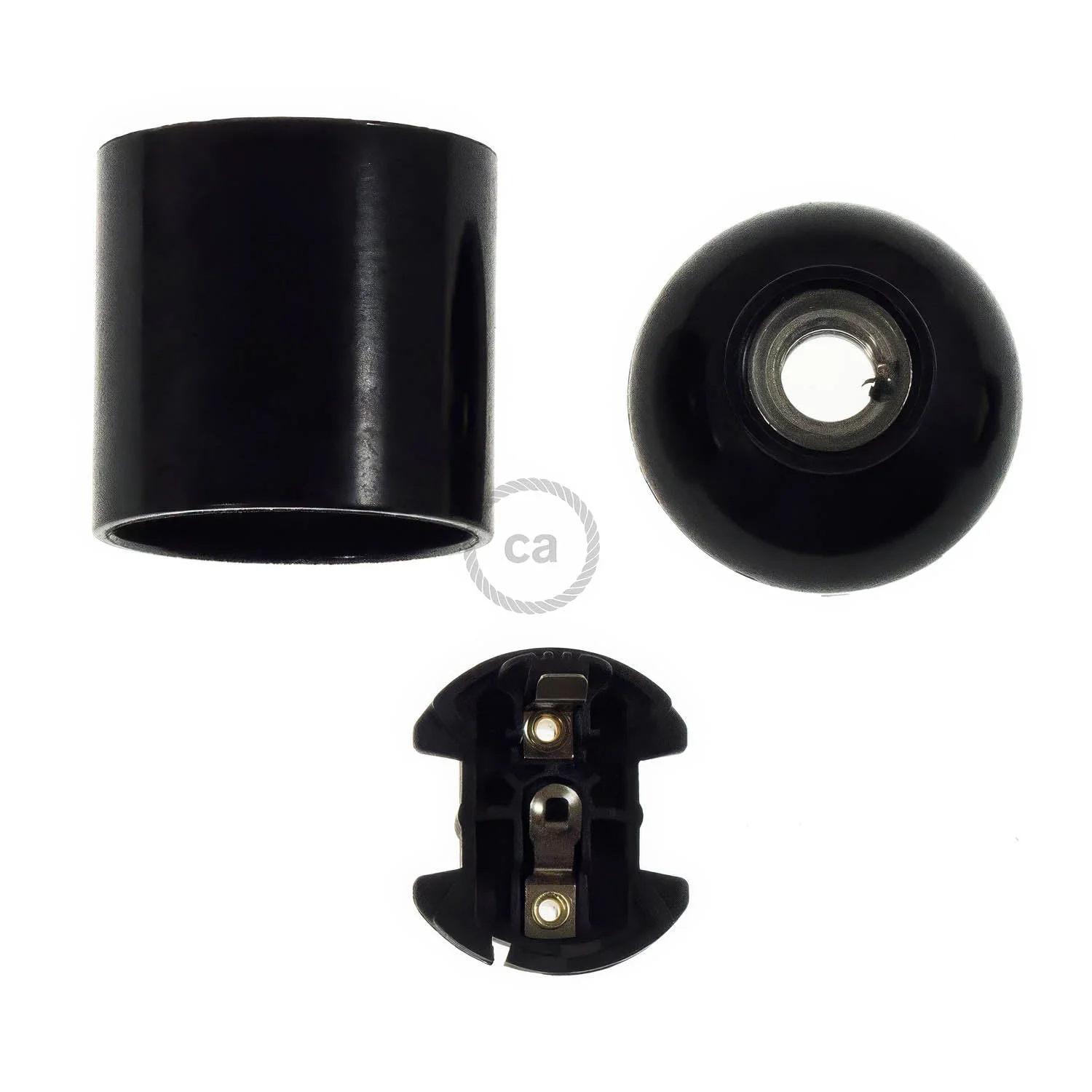 Glatter Bakelit E26 Glühlampenfassung – Schwarz - Image 2