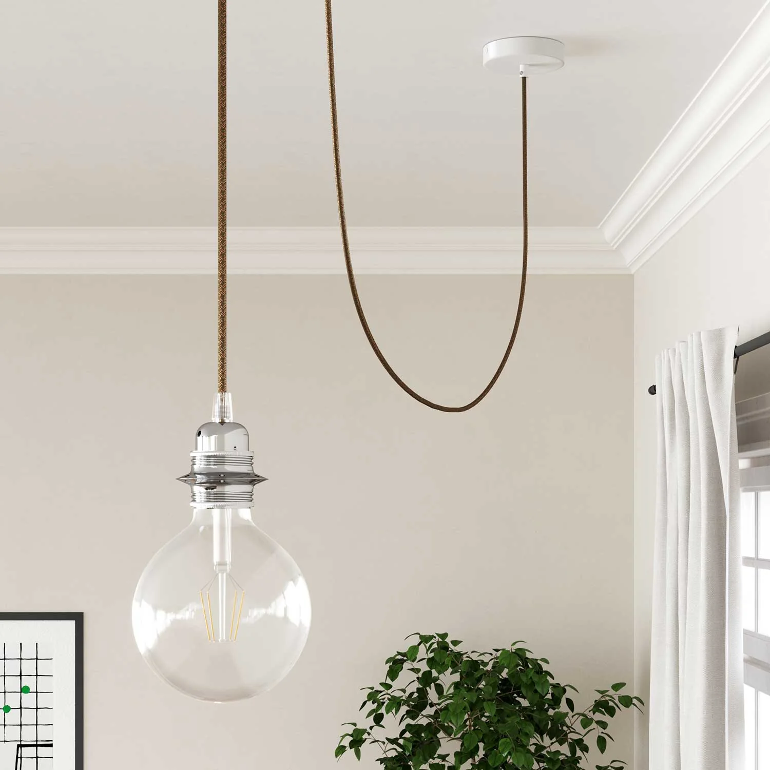 Glitzerkabel für Beleuchtung Espresso Braun – Das Original Creative Cables, ideal für Lampen und Kronleuchter – RL13 - Image 4