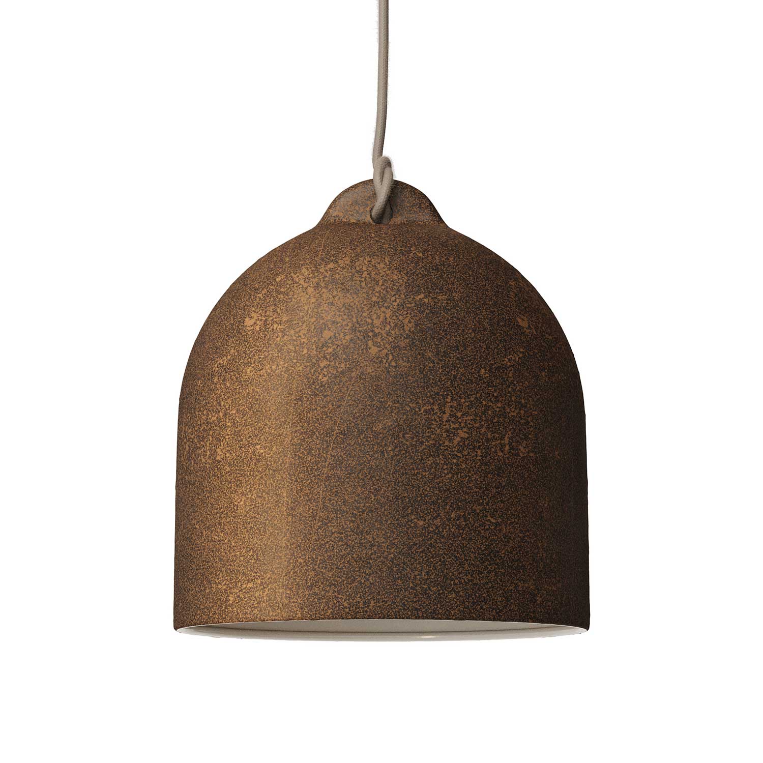Campana, Lampenschirm M aus Keramik für Pendelleuchte - Made in Italy - Corten-Effekt