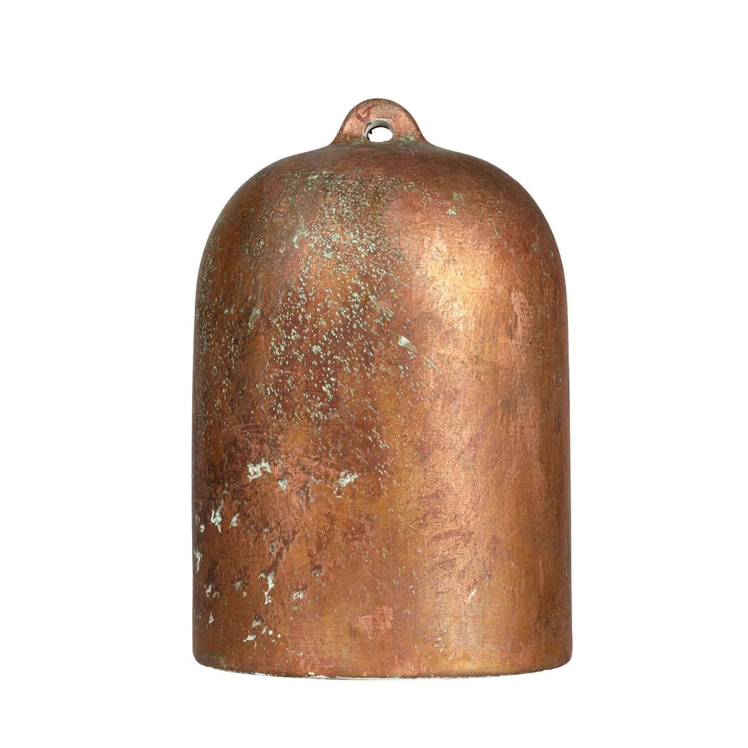 Mini-Glocke, XS Keramikschirm, Pendelleuchte – Made in Italy – Kupfergrün-Optik - Image 4