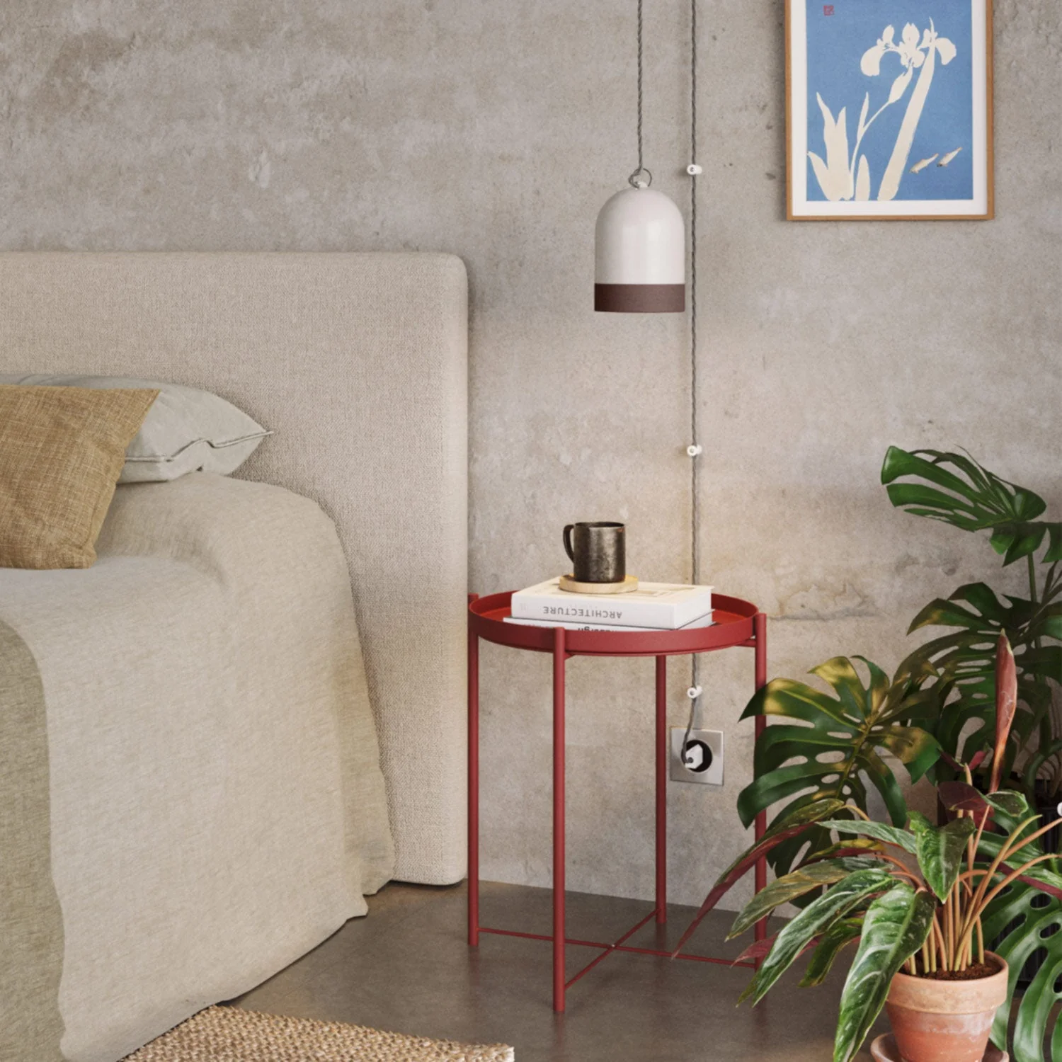 Lampenschirm Campana Mini XS zweifarbig aus Keramik Weiß und Braun, Kollektion Materia - Made in Italy - Image 2