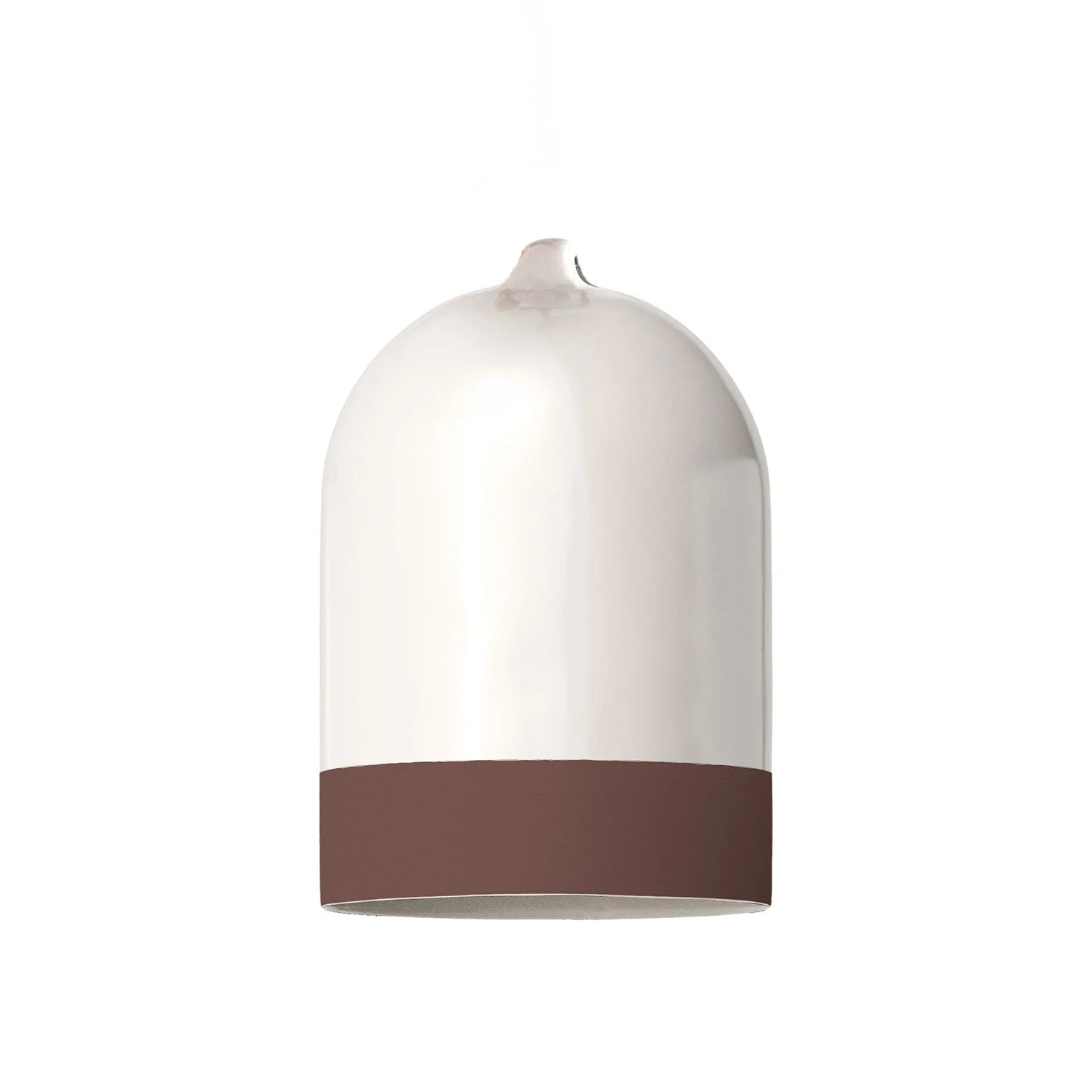 Lampenschirm Campana Mini XS zweifarbig aus Keramik Weiß und Braun, Kollektion Materia - Made in Italy - Image 3