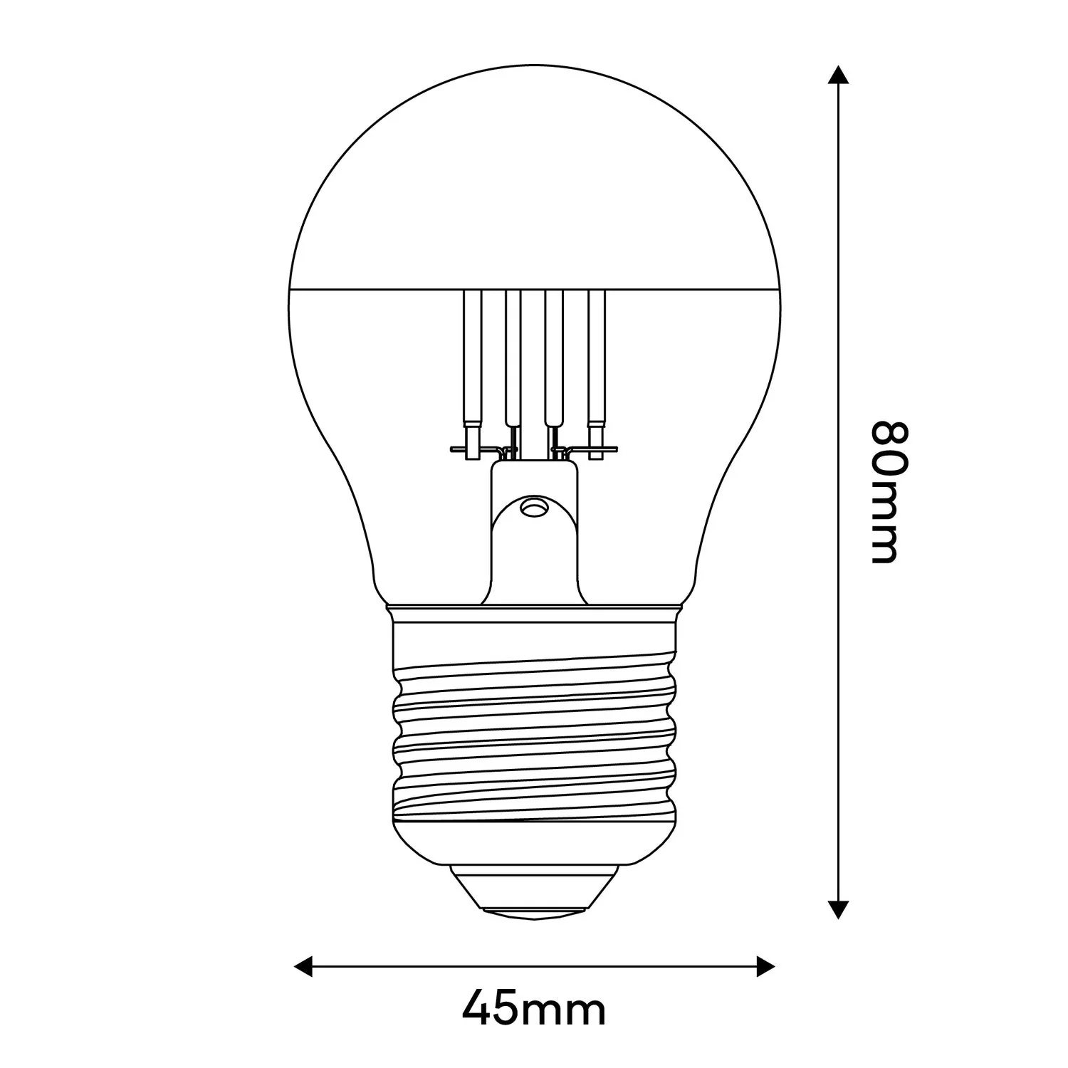 Glühbirne LED Halbkugel Gold Mini-Globe G45 4,8W 380Lm E27 2700K Dimmbar - A13 - Image 3