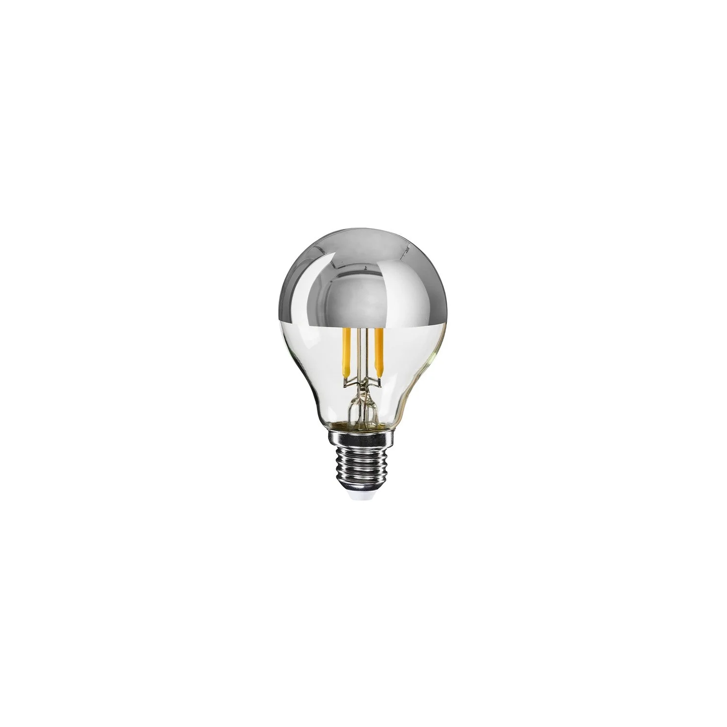 Glühbirne LED Halbkugel Silber Mini-Globe G45 4,8W 380Lm E14 2700K Dimmbar - A01