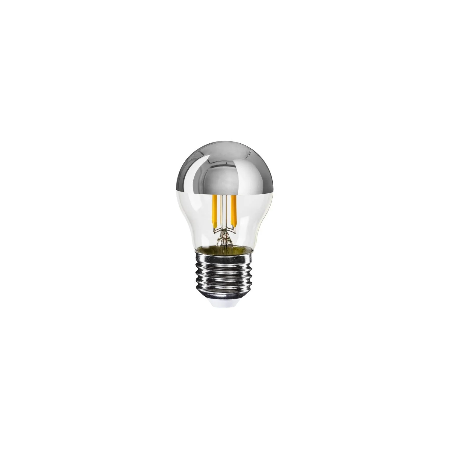 Glühbirne LED Halbkugel Silber Mini-Globe G45 4,8W 380 lm E27 2700K dimmbar - A03