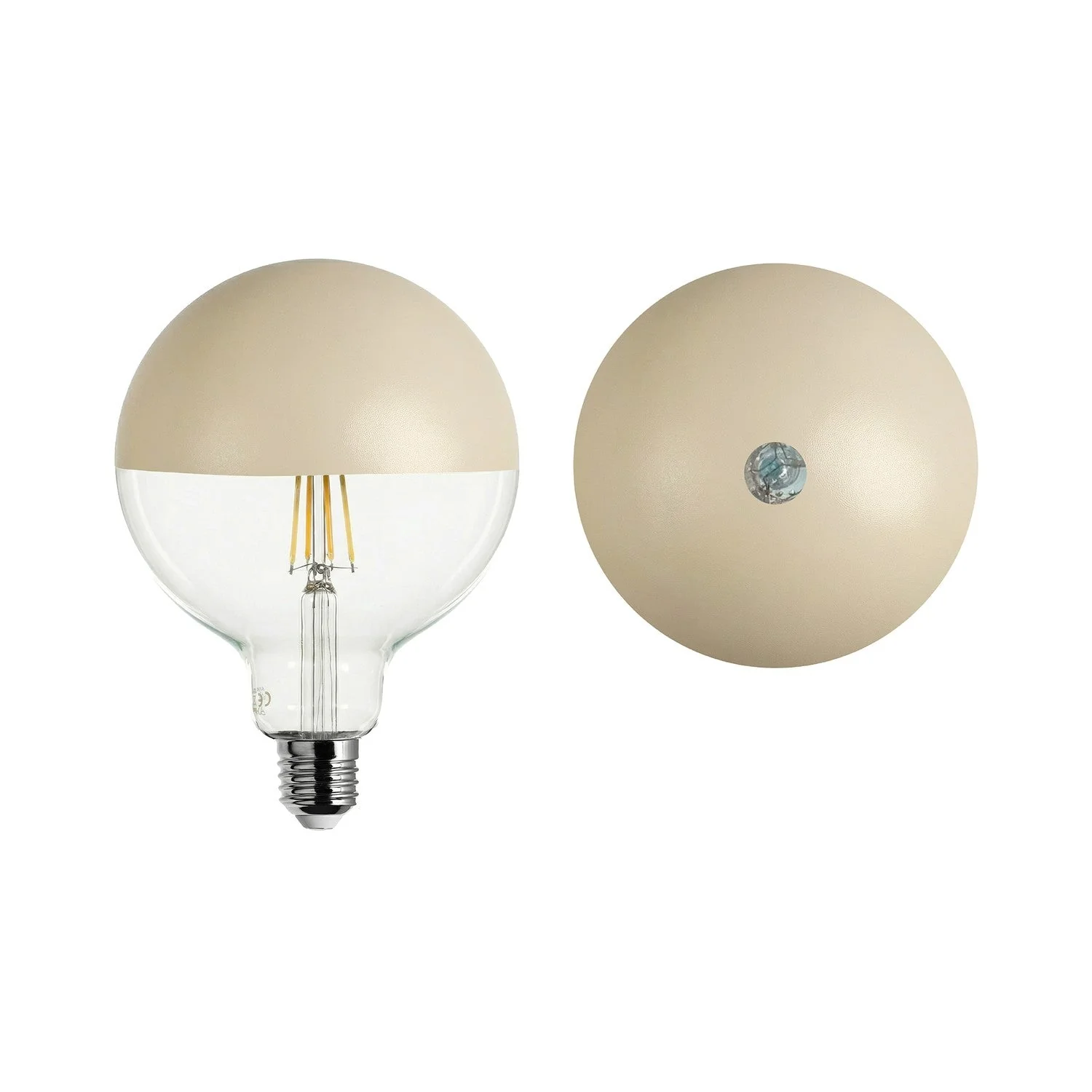 LED-Glühbirne Maria G125 4,8W 806Lm E27 2700K dimmbar – Creme - Image 2
