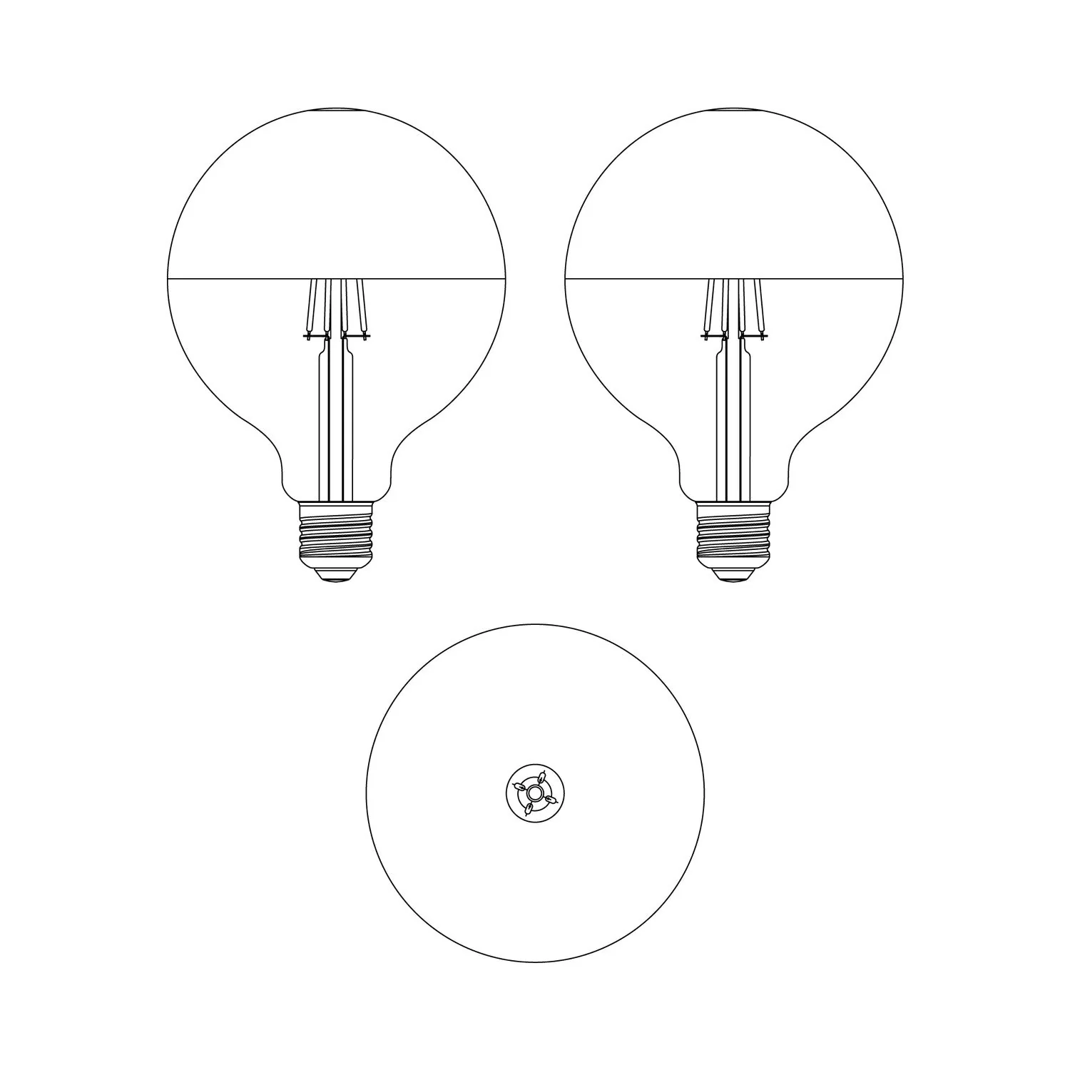 LED-Glühbirne Maria G125 4,8W 806Lm E27 2700K dimmbar – Creme - Image 4