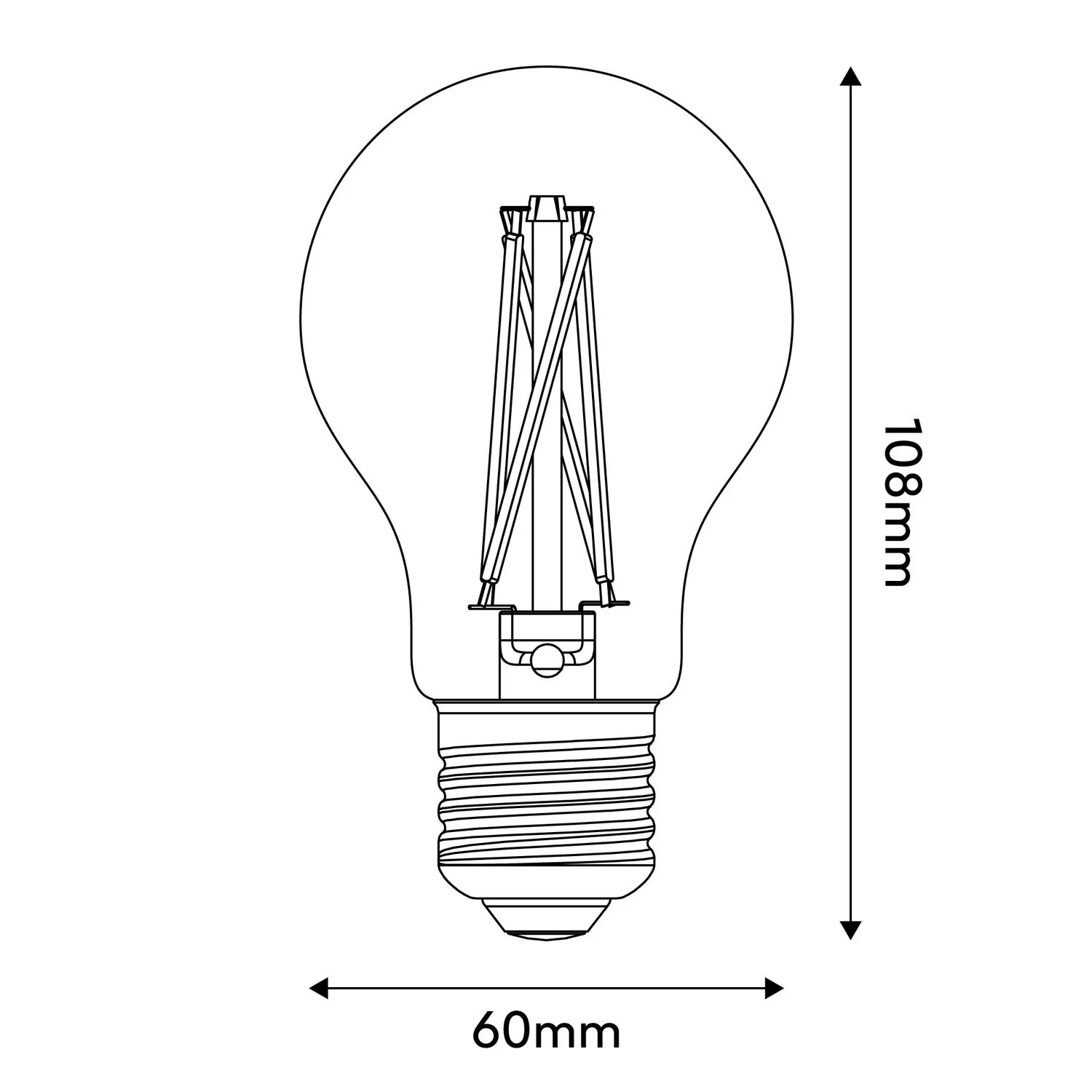 Glühbirne LED mit gekreuztem Filament Tropfen A60 7W 720 lm E27 2200K dimmbar - X02 - Image 3