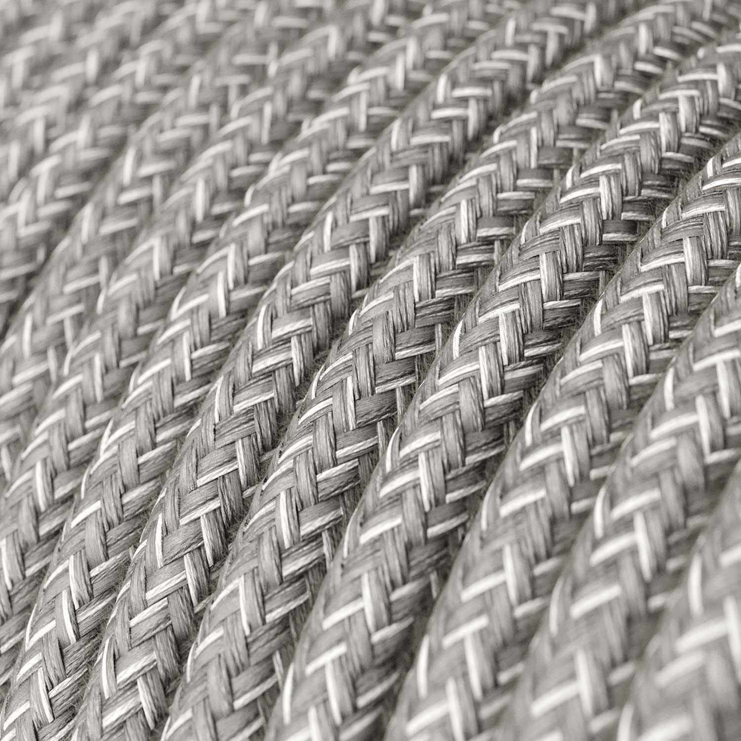 Leinen-Textilkabel Grau Melange – Das Original Creative-Cables – RN02 rund 2x0,75 mm / 3x0,75 mm - Image 2