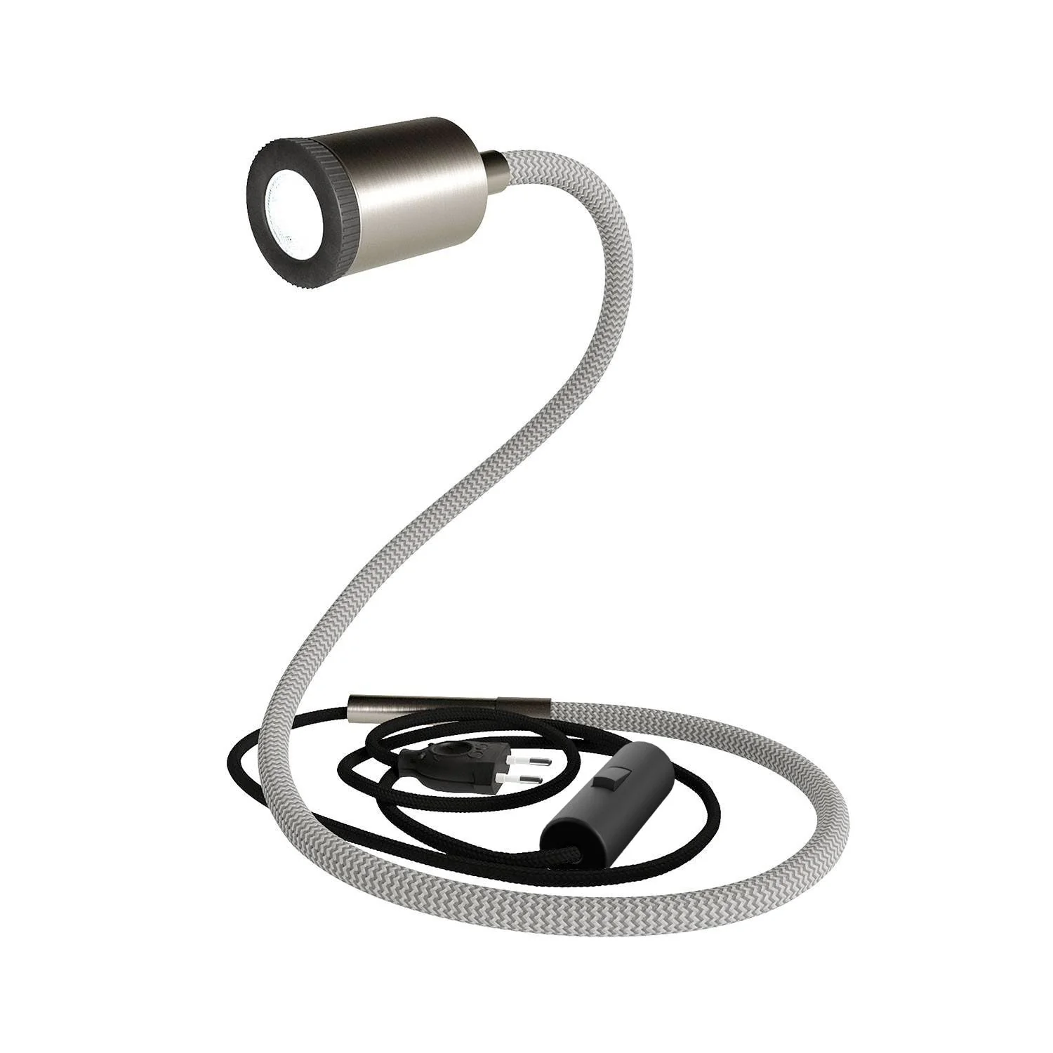 GU1d-one Schwenkbare Lampe ohne Sockel mit Mini-LED-Spot – Satin-Titan