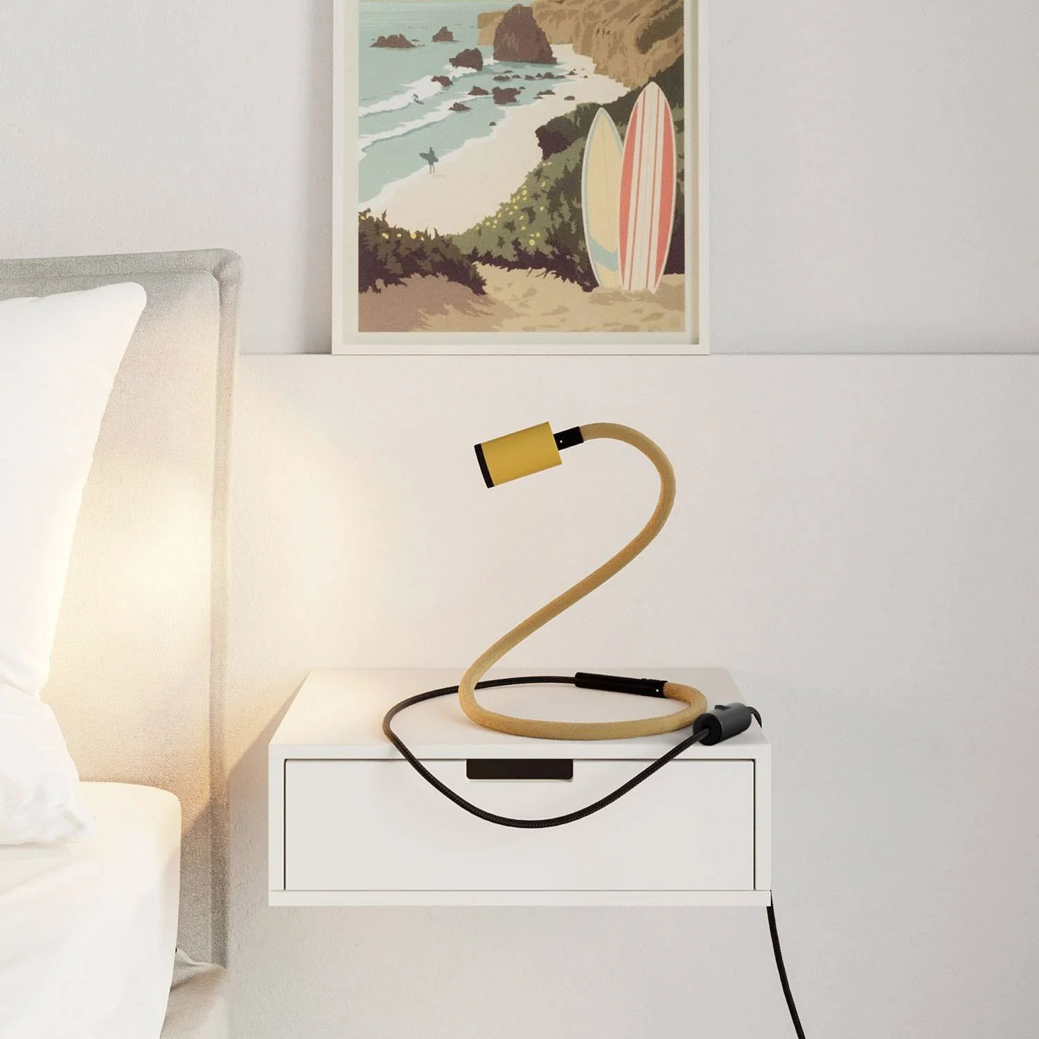 GU1d-one Pastell – Flexible Lampe ohne Basis mit Mini-LED-Spot – Senfgelb - Image 2