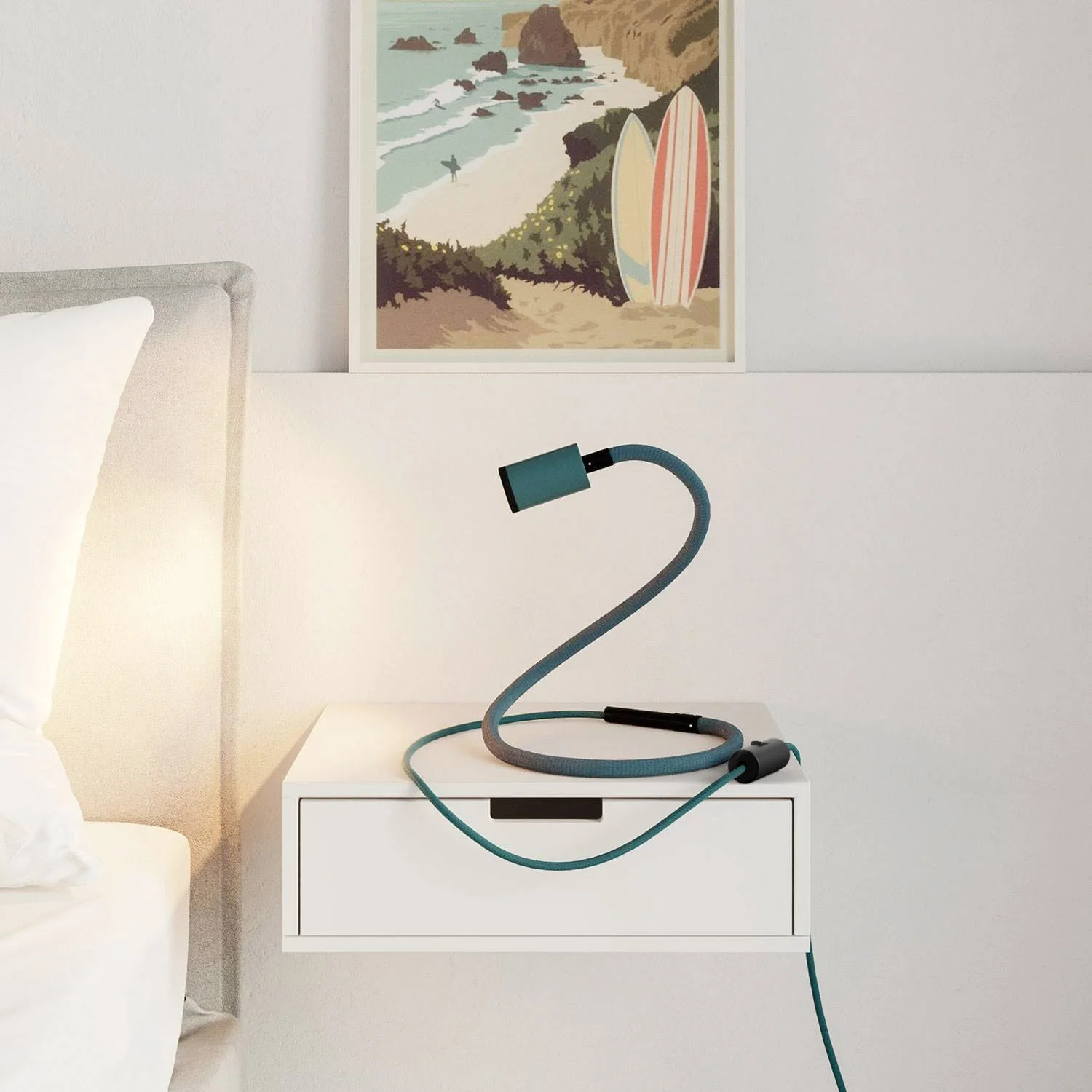GU1d-one Pastel Verstellbare Lampe ohne Fuß mit Mini-LED-Strahler und UK-Stecker – Petrol - Image 2