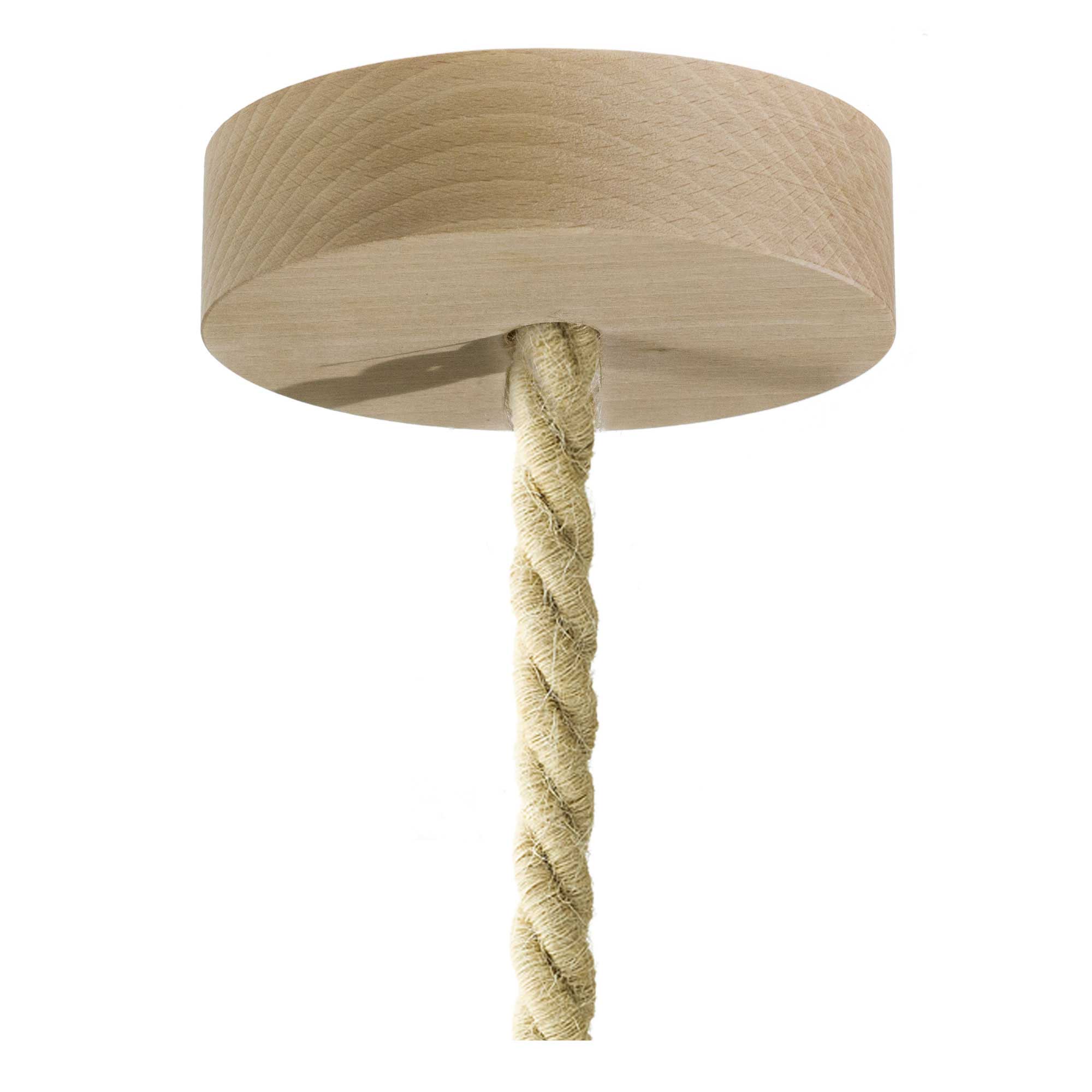 Pendelleuchte komplett mit XL-Tau und Holzakzenten – Natur - Image 2