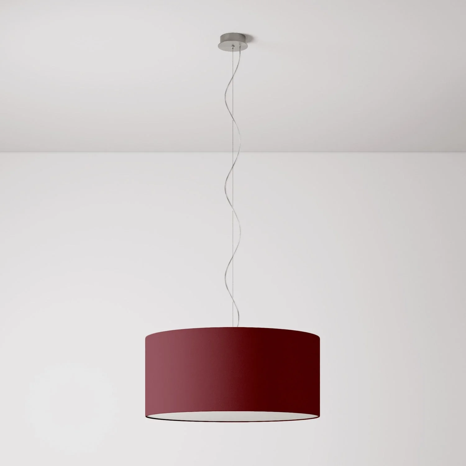 Pendelleuchte mit Stoffschirm Cilindro Large – Made in Italy – Arenal Bordeaux - Image 7