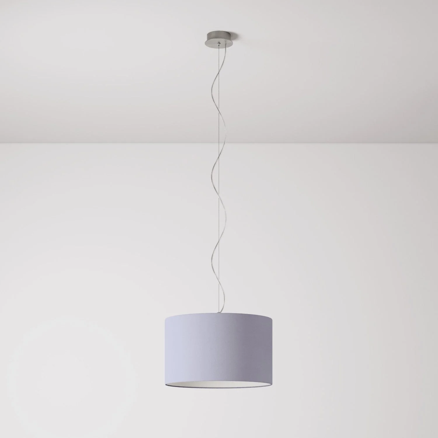 Pendelleuchte mit Stoffschirm Cilindro Small – Made in Italy – Lila Baumwollstoff