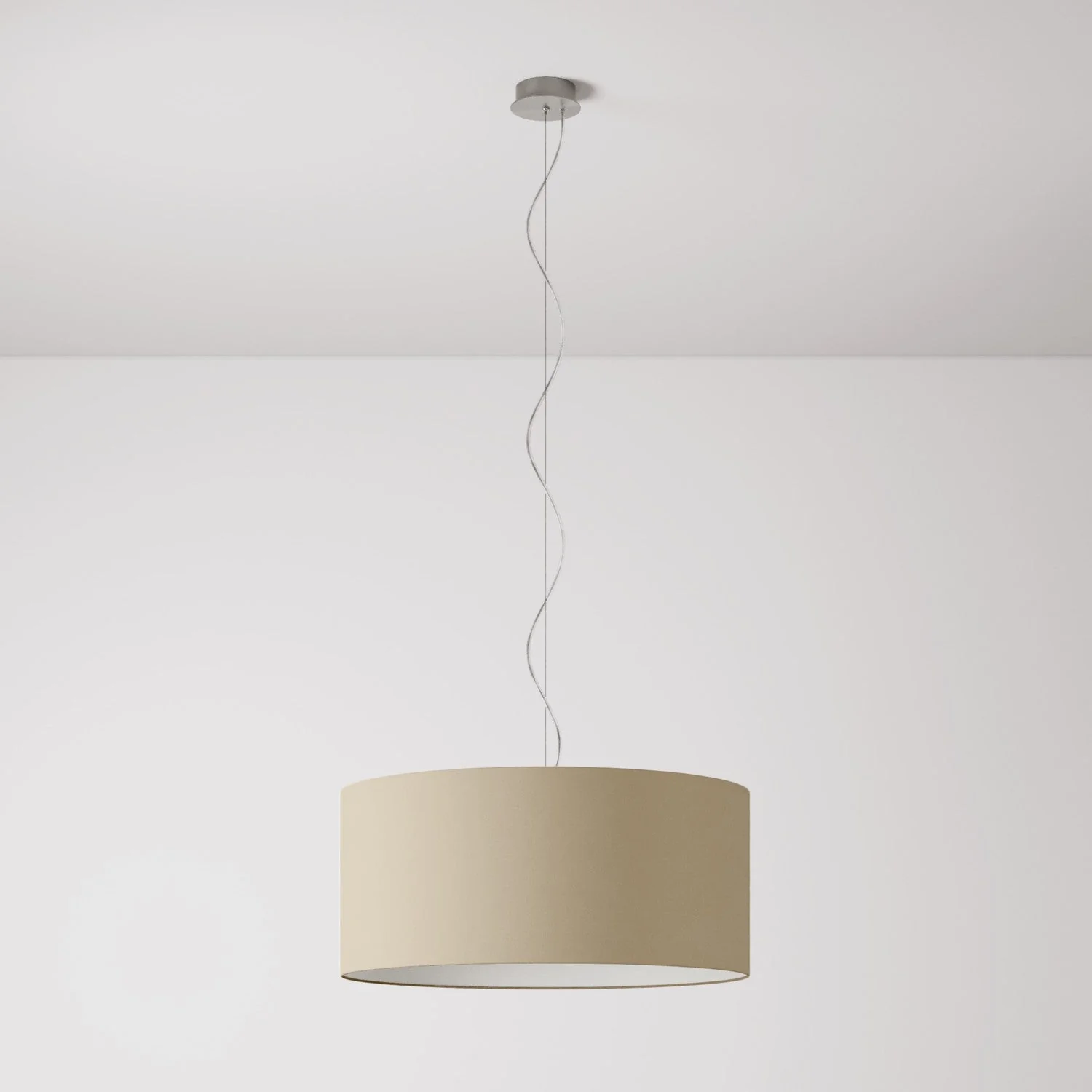 Pendelleuchte mit Lampenschirm aus Stoff Zylinder Large – Made in Italy – Arenal Tortora