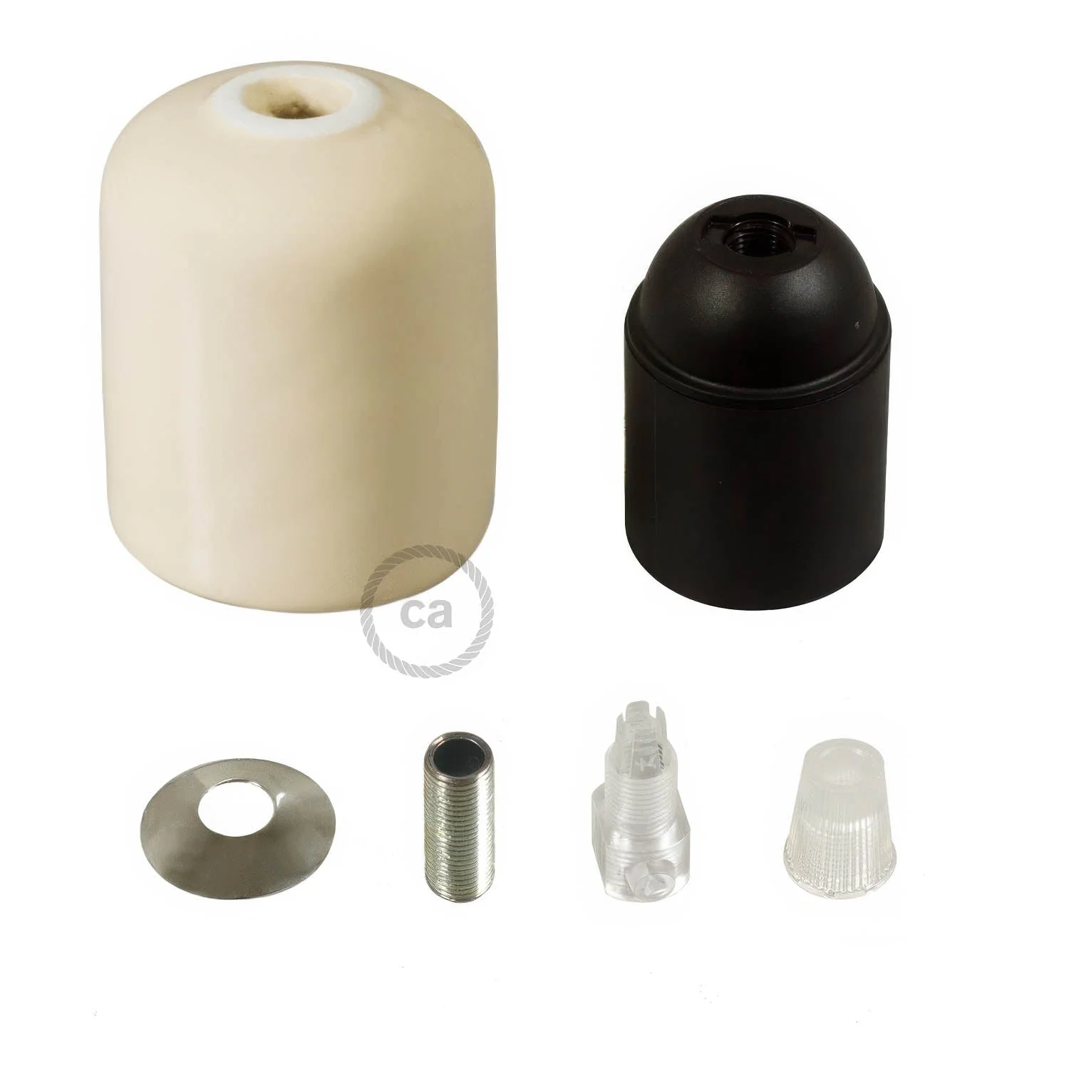 Handgefertigtes Keramik-Set für E26-Lampenfassung - Elfenbein - Image 2