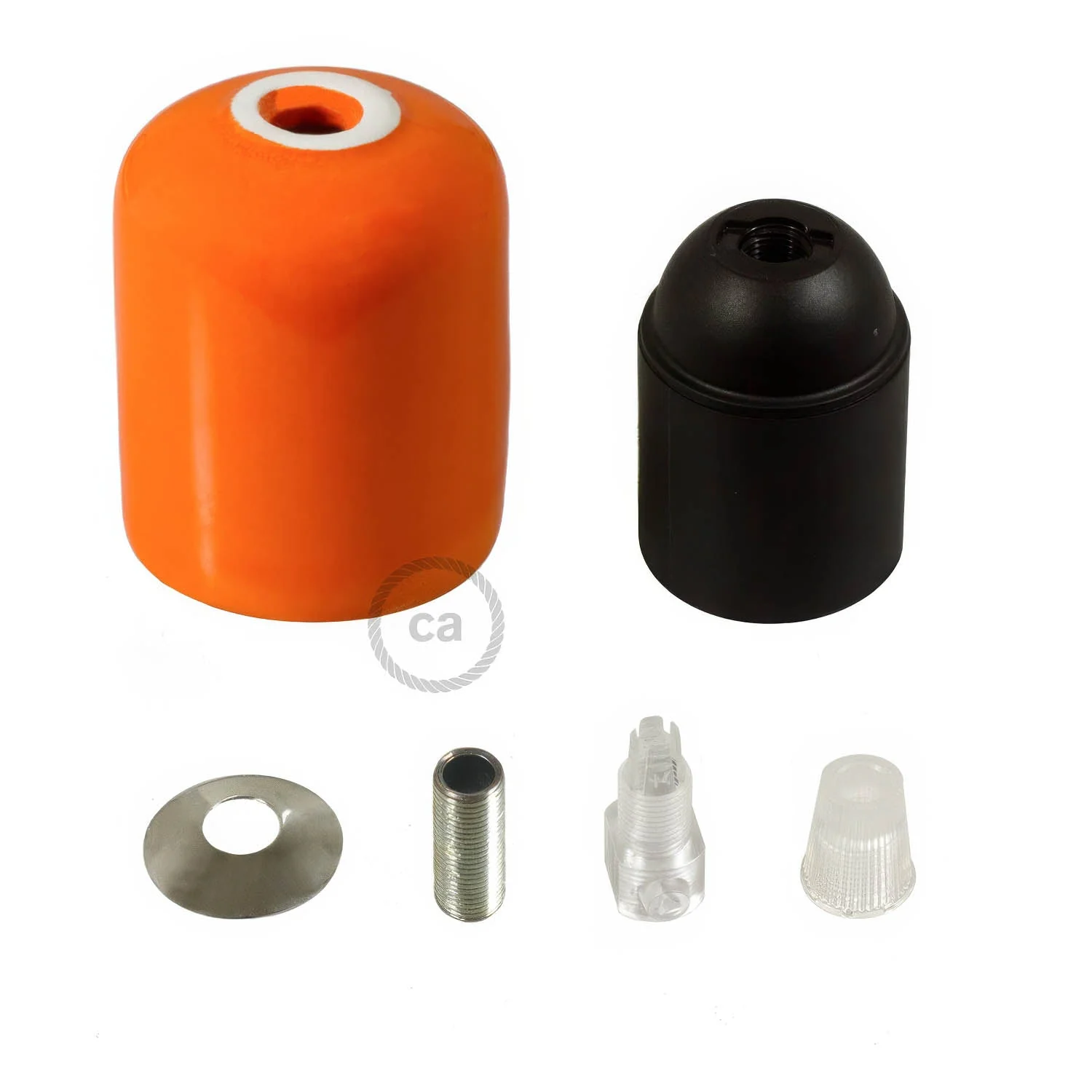 Handgefertigtes Keramik E26-Lampenfassungs-Kit – Orange - Image 2