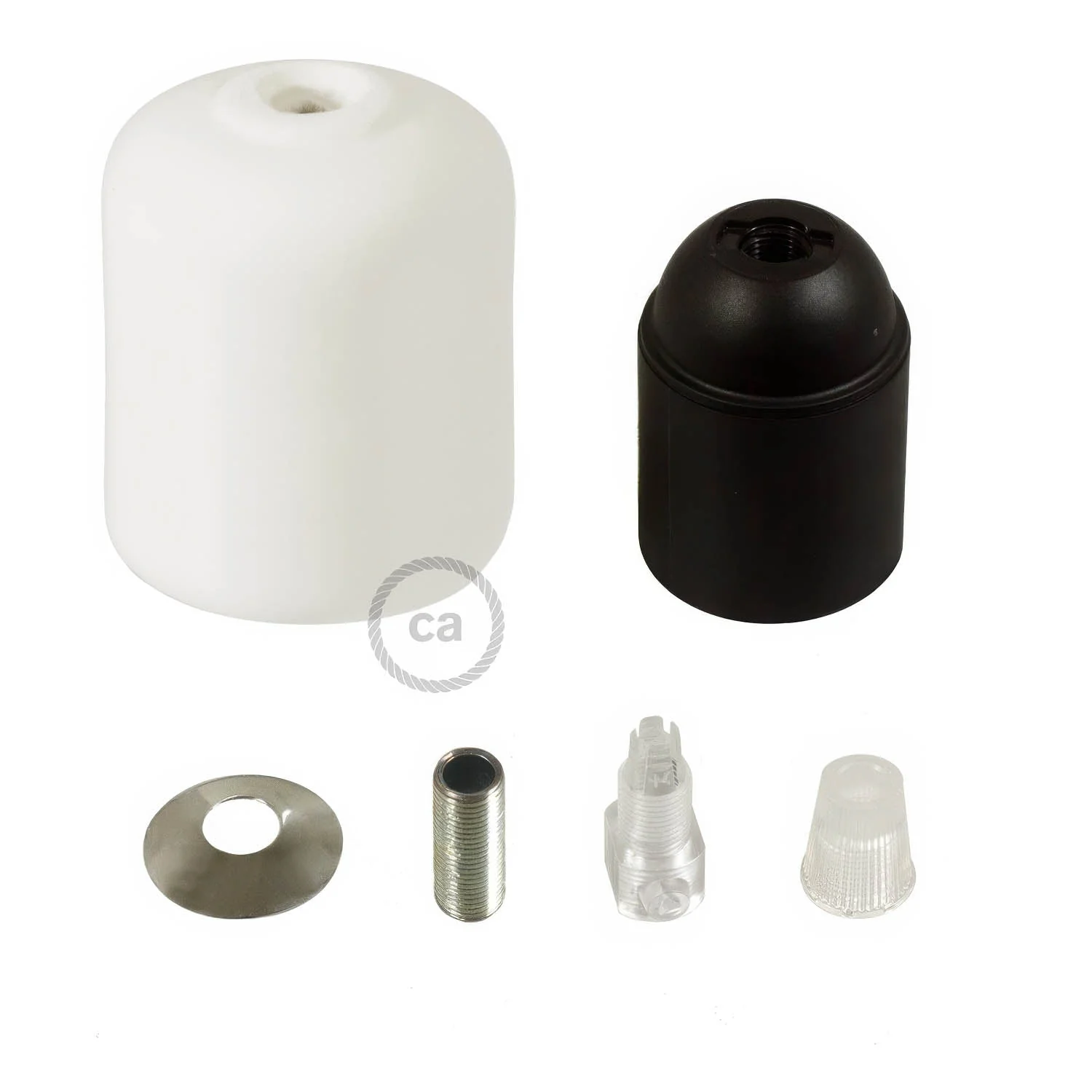 Handgefertigtes Keramik-Lampenfassung-Kit E26 – Weiß - Image 2