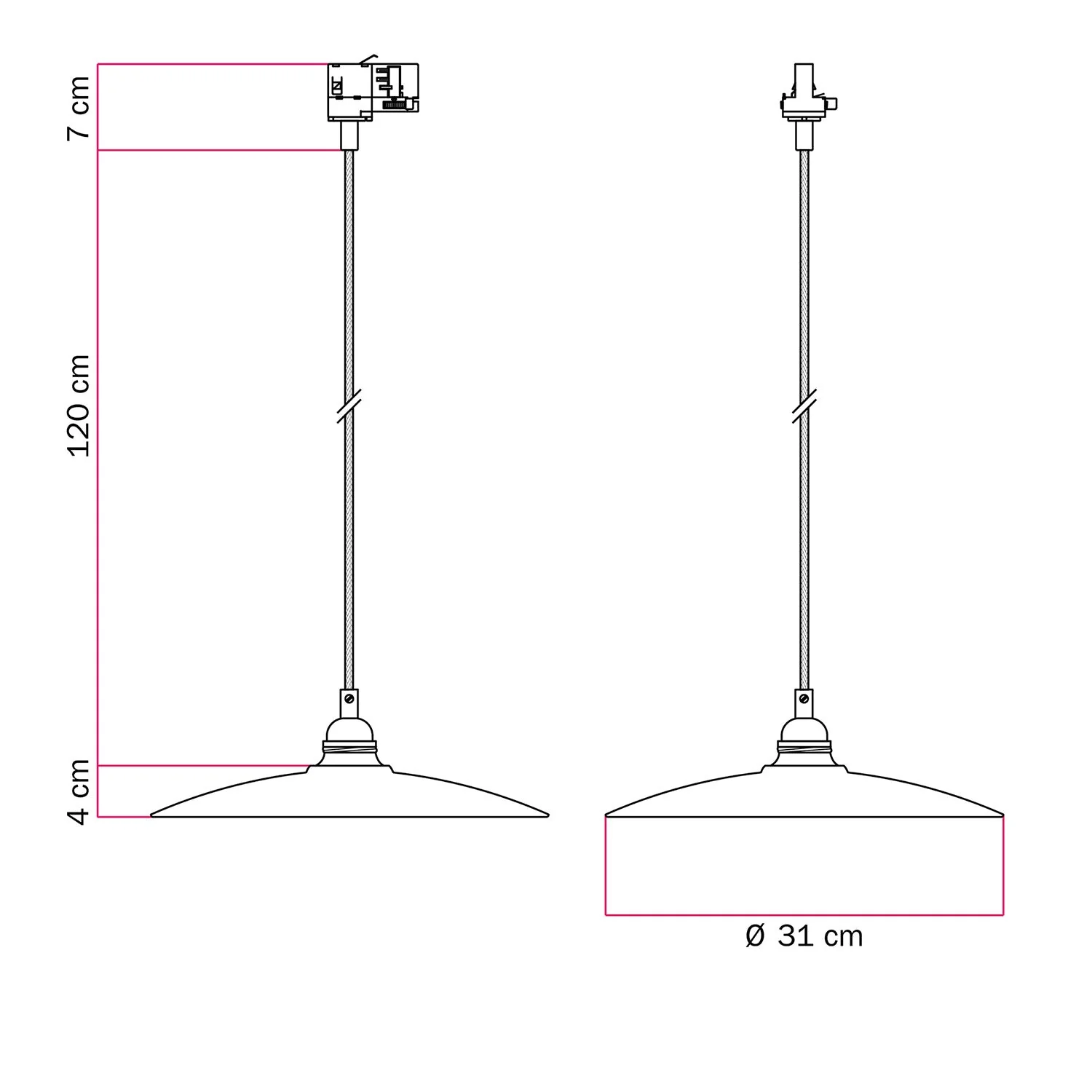 Pendelleuchte mit Schirm aus Keramik in Tellerform für Stromschienen – Glänzend Weiß - Image 6