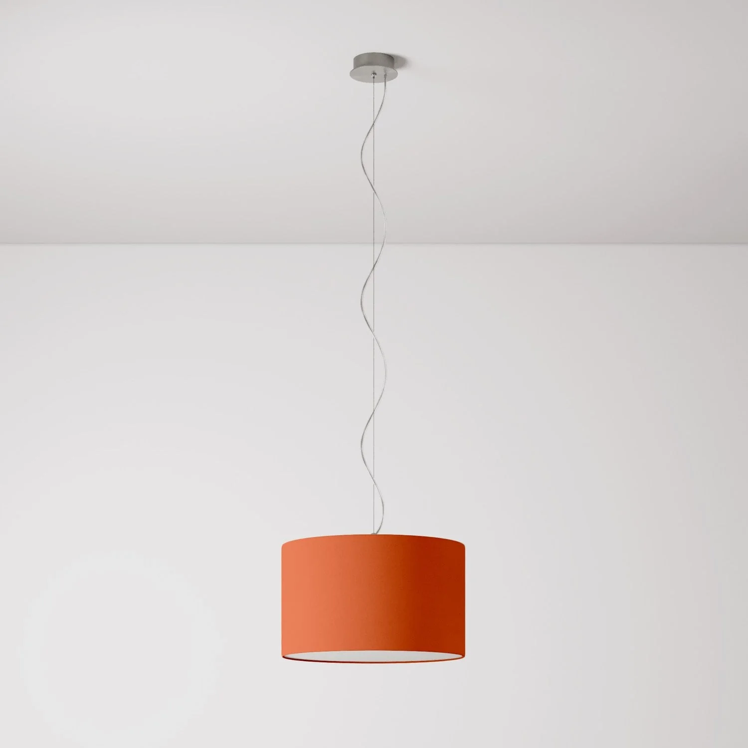 Pendellampe mit Stofflampenschirm Cilindro Small Cinette Hummer – Made in Italy - Image 7