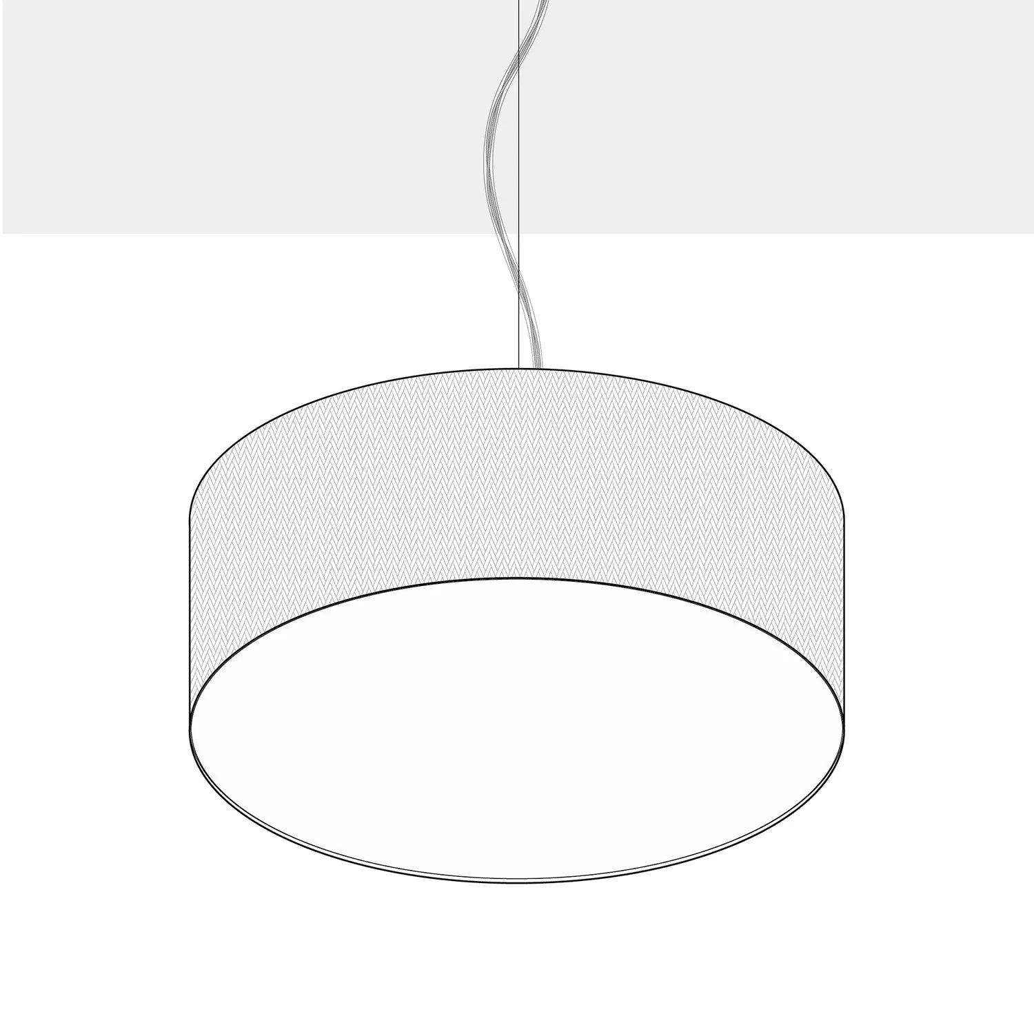 Pendelleuchte mit Stoffschirm Zylinder Large – Made in Italy – Teletta Verde Dubbio - Image 10