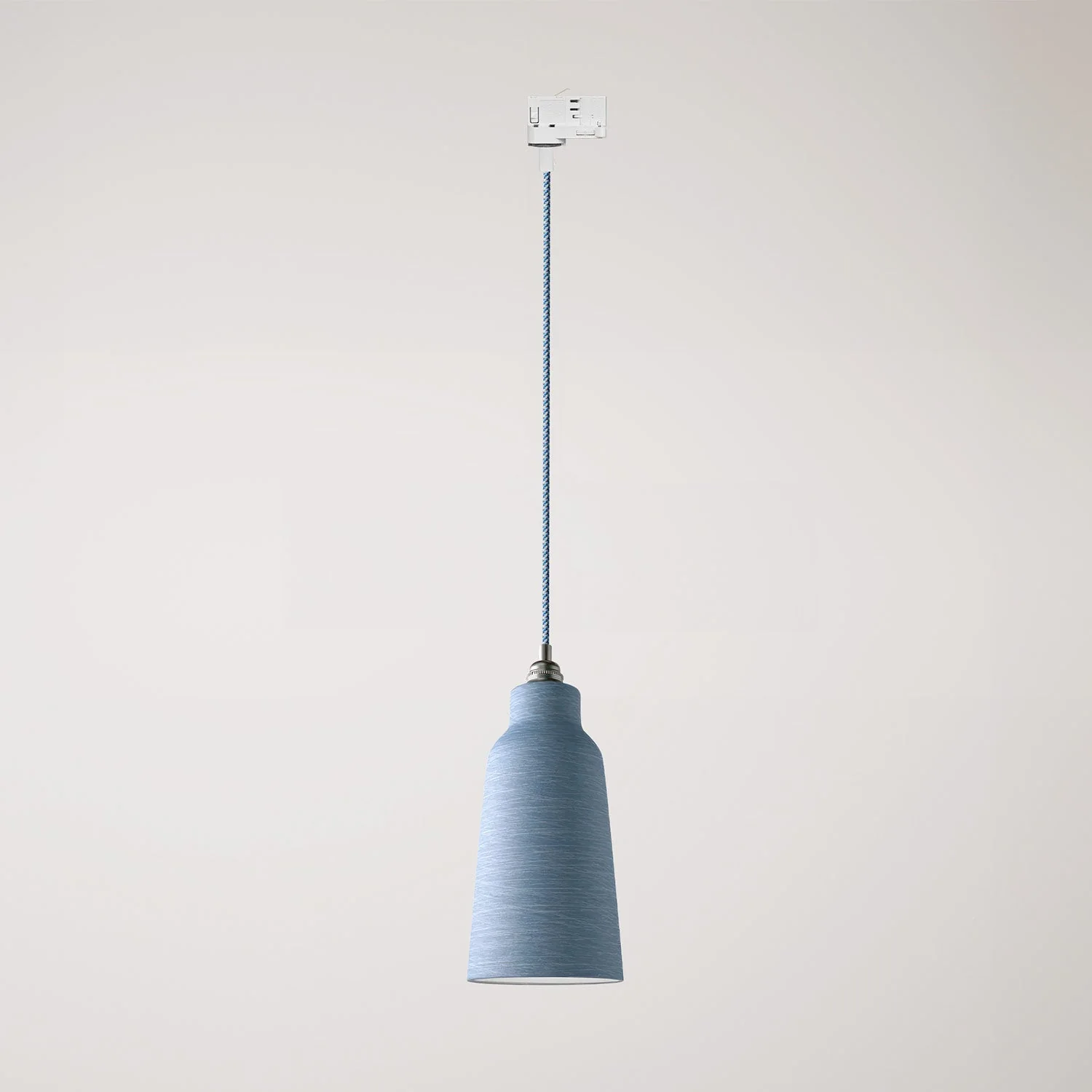 Pendelleuchte mit Flaschenschirm und Schienenadapter – Gestreiftes Avion
