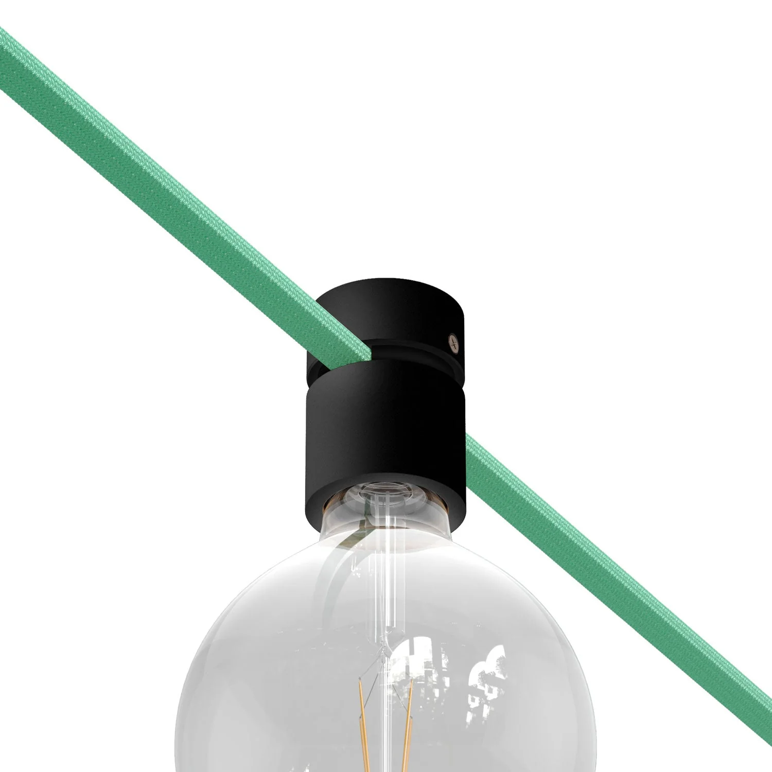 Lampenfassung aus Holz für Lichterkette und Filé-System. Made in Italy – Schwarz