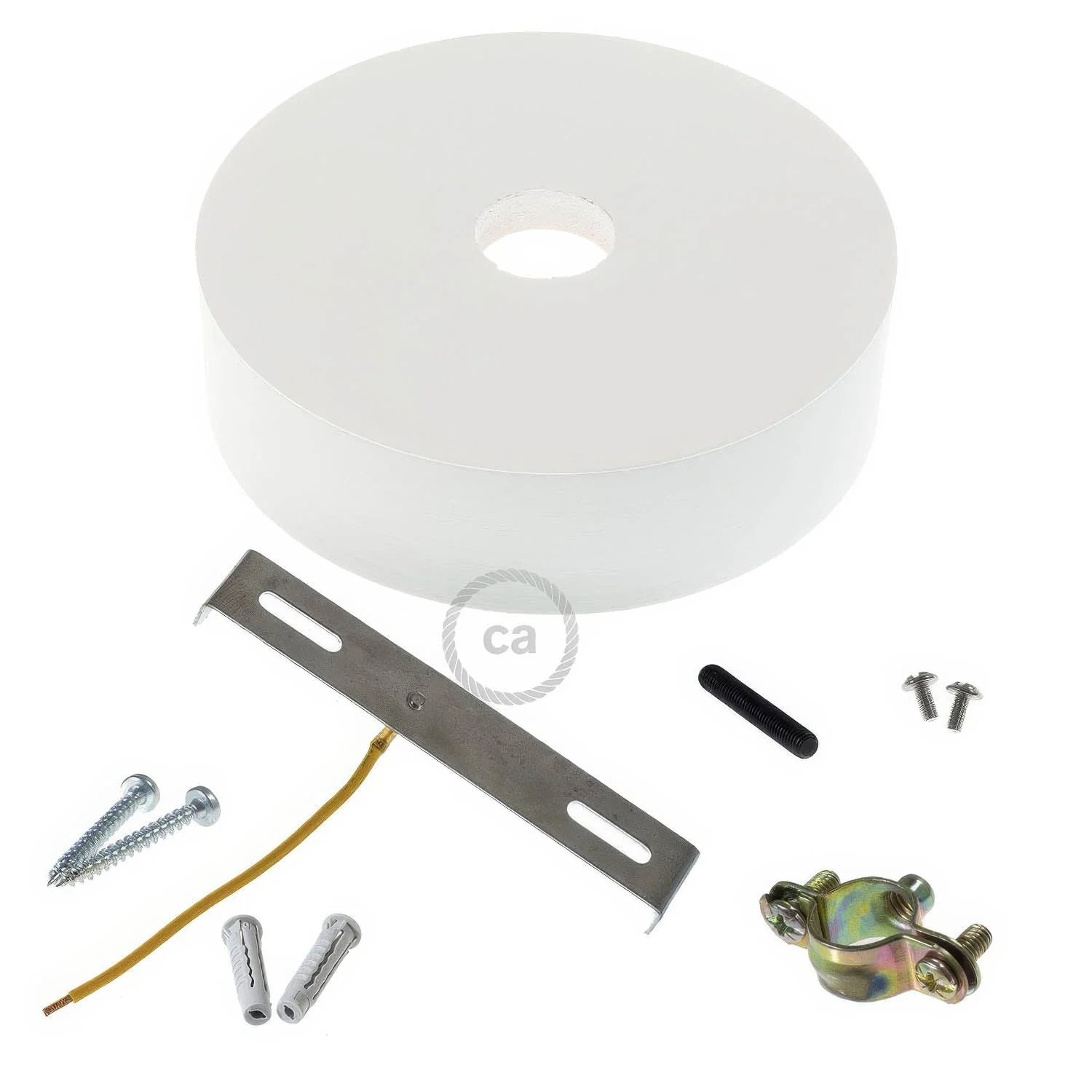 Kit Lampenbaldachin aus Holz für 2XL-Kordel – Weiß - Image 2