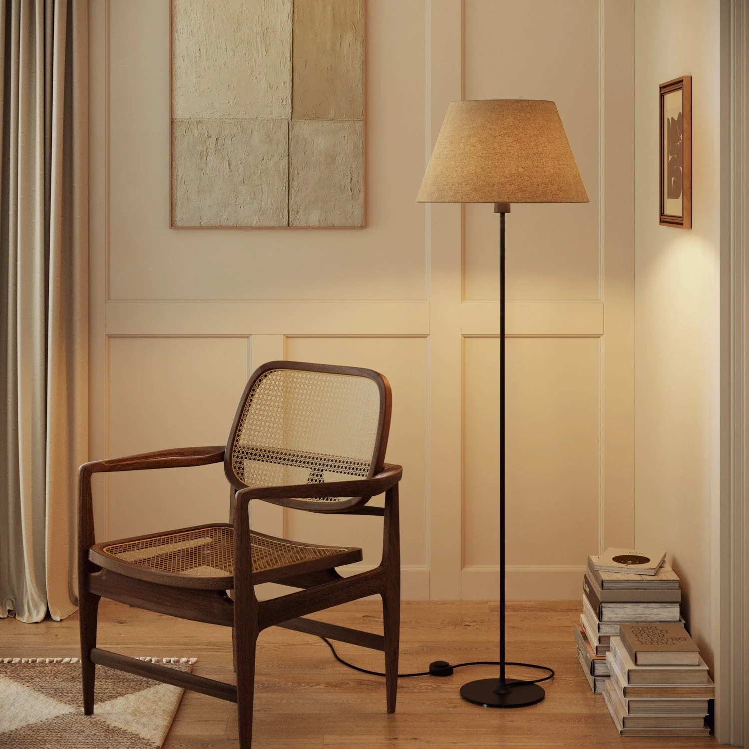 Impero Lampenschirm L für Tisch- oder Wandleuchte mit E27-Fassung – Made in Italy – Wolle Beige - Image 2