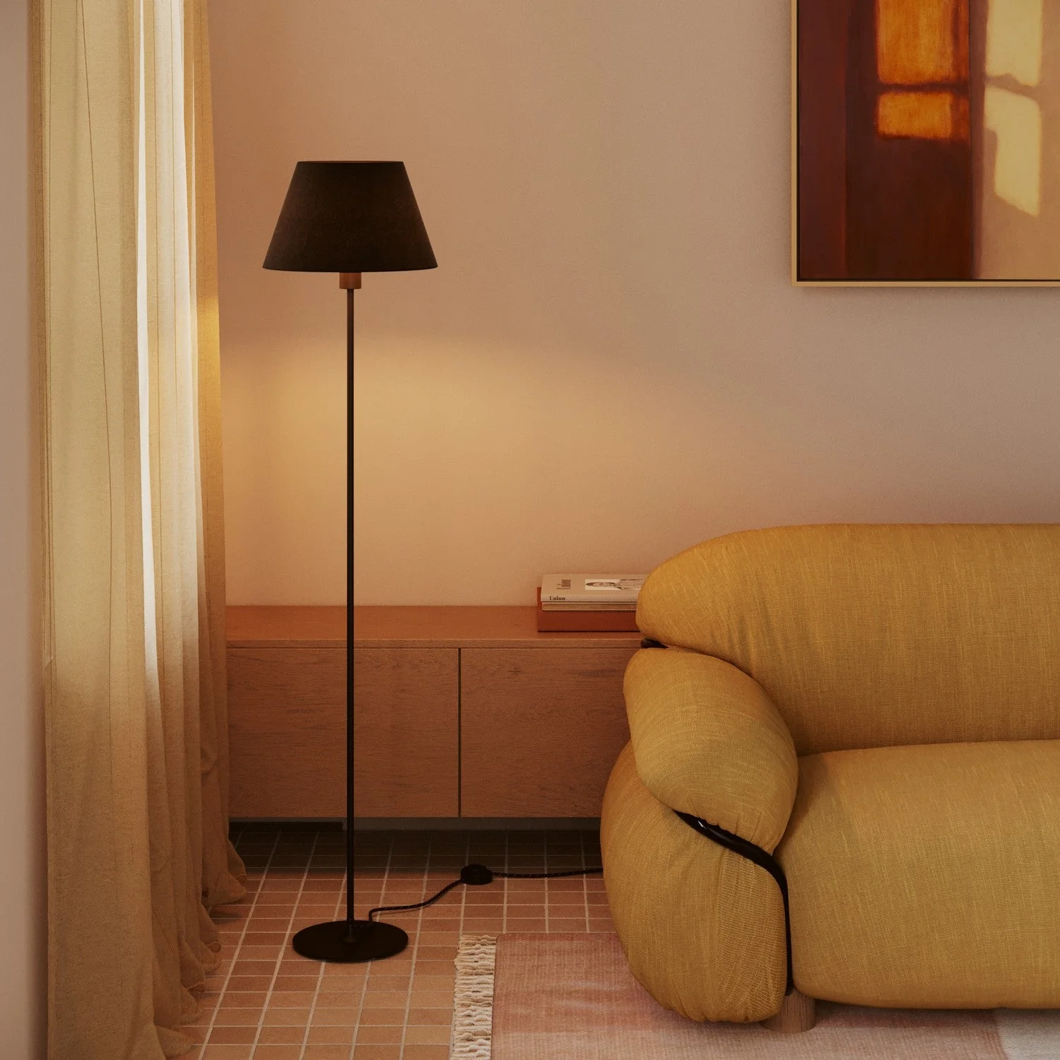 Lampenschirm Impero M aus Stoff für Tischlampe oder Wandleuchte mit E27-Fassung – Made in Italy – Dunkelgraue Wolle - Image 2