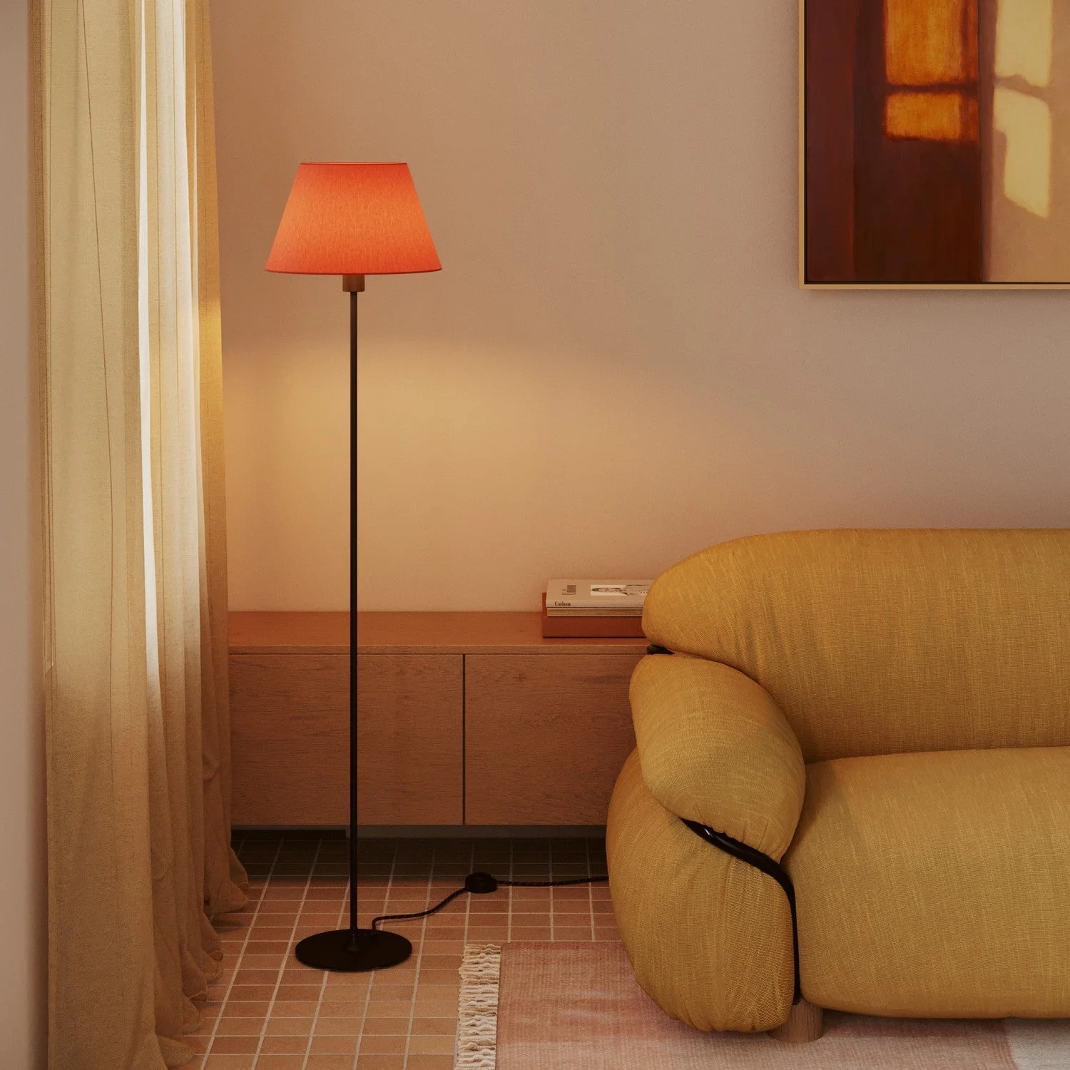 Lampenschirm Impero M aus Stoff für Stehlampe mit E27-Fassung – Made in Italy – Cinette Aragosta - Image 2