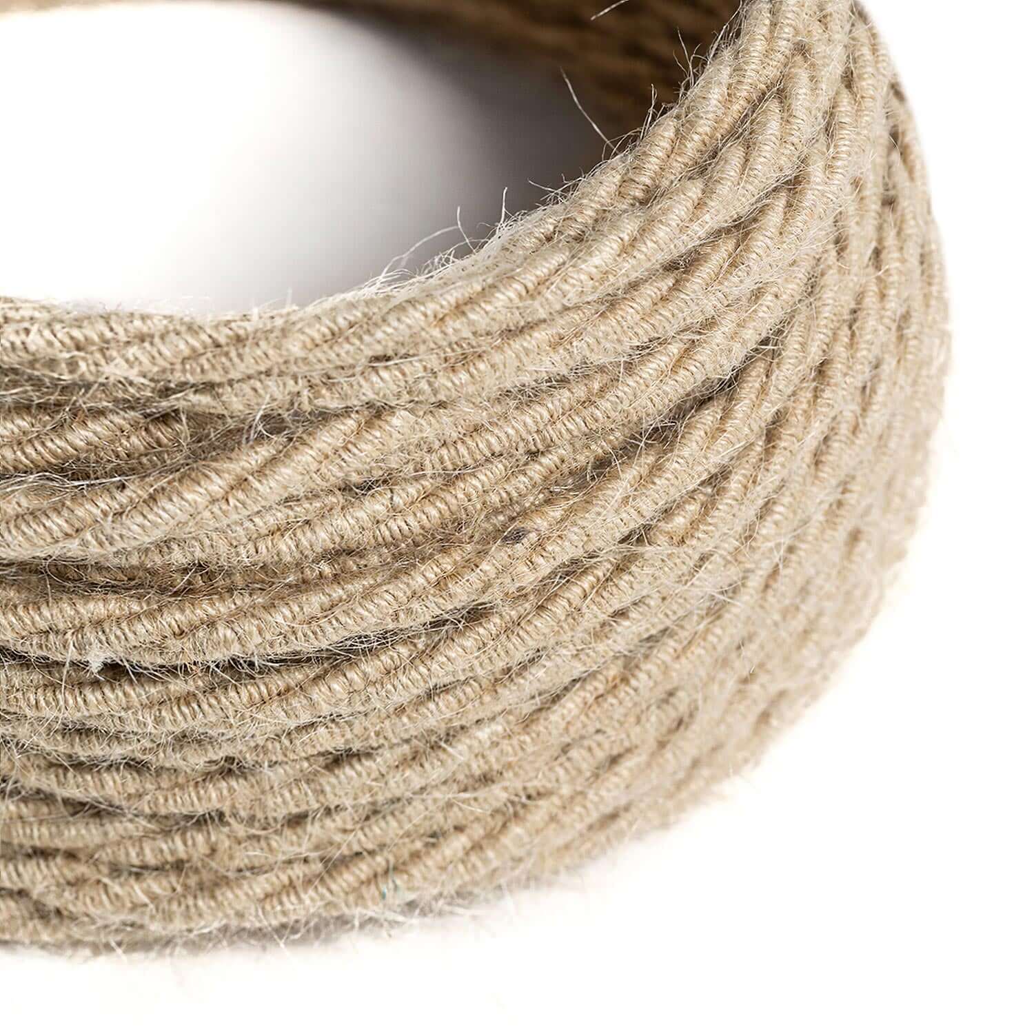 Textilkabel Naturjute – Das Original von Creative-Cables – TN06 geflochten 2x0,75mm / 3x0,75mm