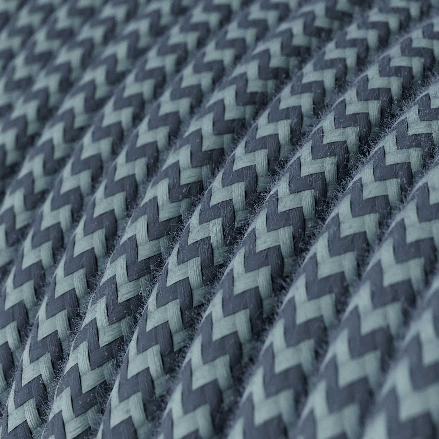 Beleuchtungskabel aus Baumwolle Stone Grey und Ocean Blue – Das Original von Creative Cables für Designerleuchten – RZ25 - Image 2