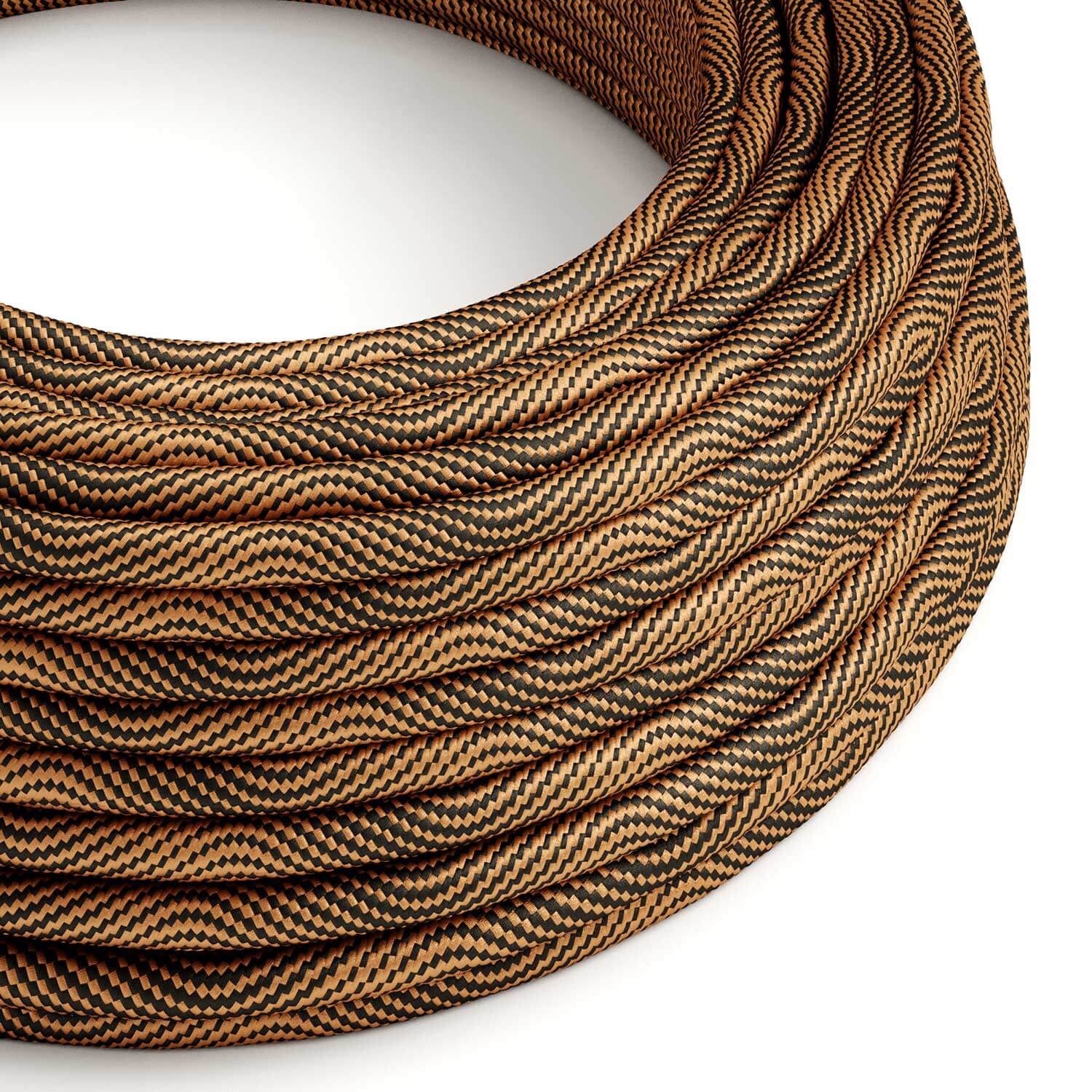 Stromkabel für Beleuchtung Optical Schwarz und Kupfer Vertigo – Das Original Creative Cables, für moderne Lampen – ERM66