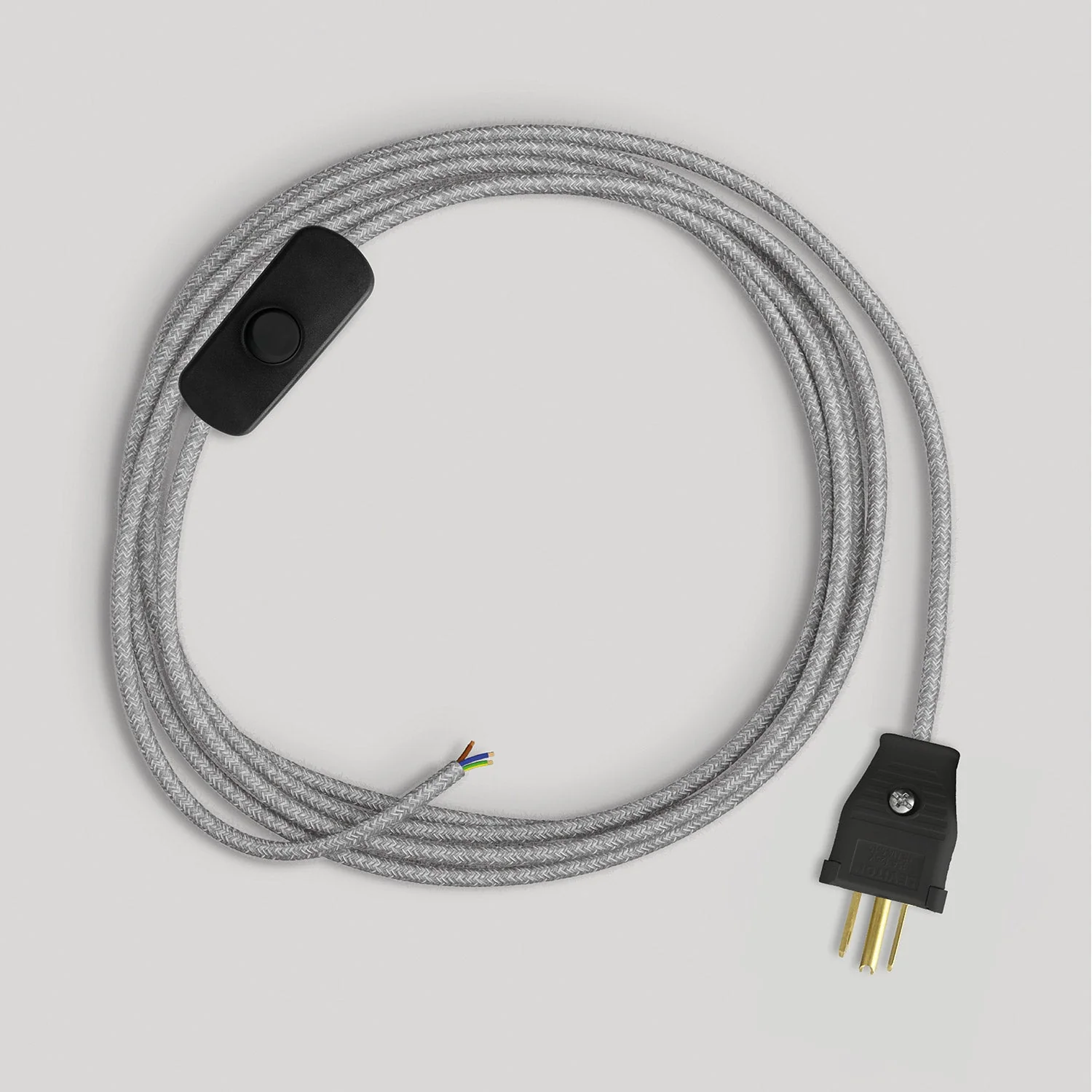 Kabelsatz für Lampe mit grauem Leinenkabel 6 ft - Image 4