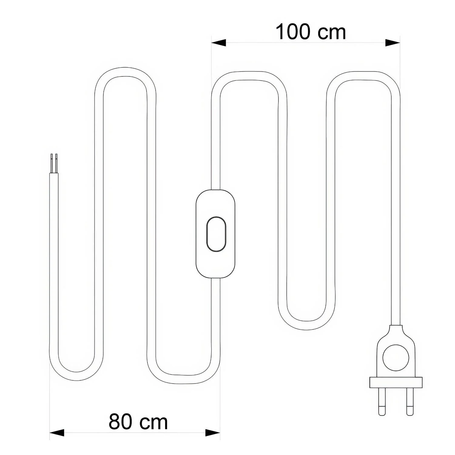 Lampenkabel mit glänzend rotem Kabel, 1,80 m - Image 3