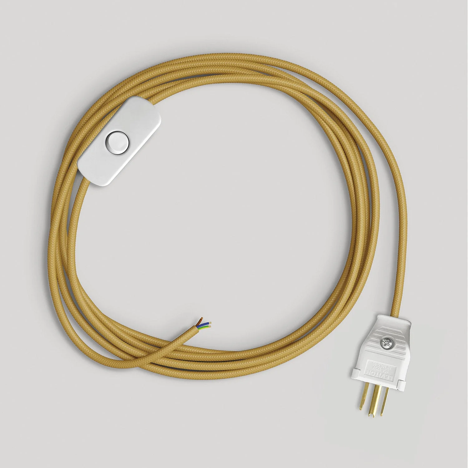 Kabelset für Lampe mit senffarbenem Kabel 1,8 m