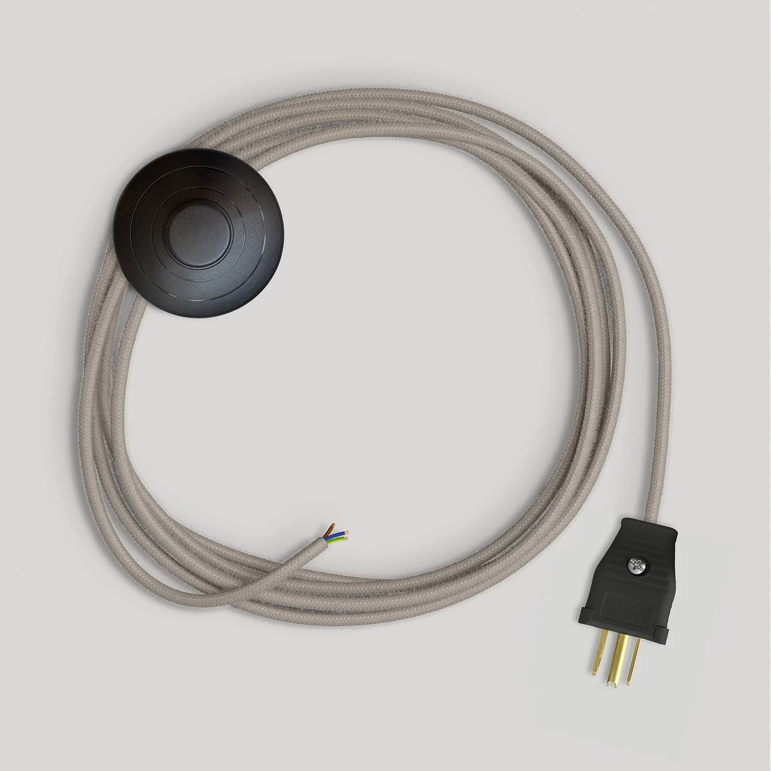 Anschlusskabel für Lampe mit taubengrauem Baumwollkabel 3 Meter - Image 4