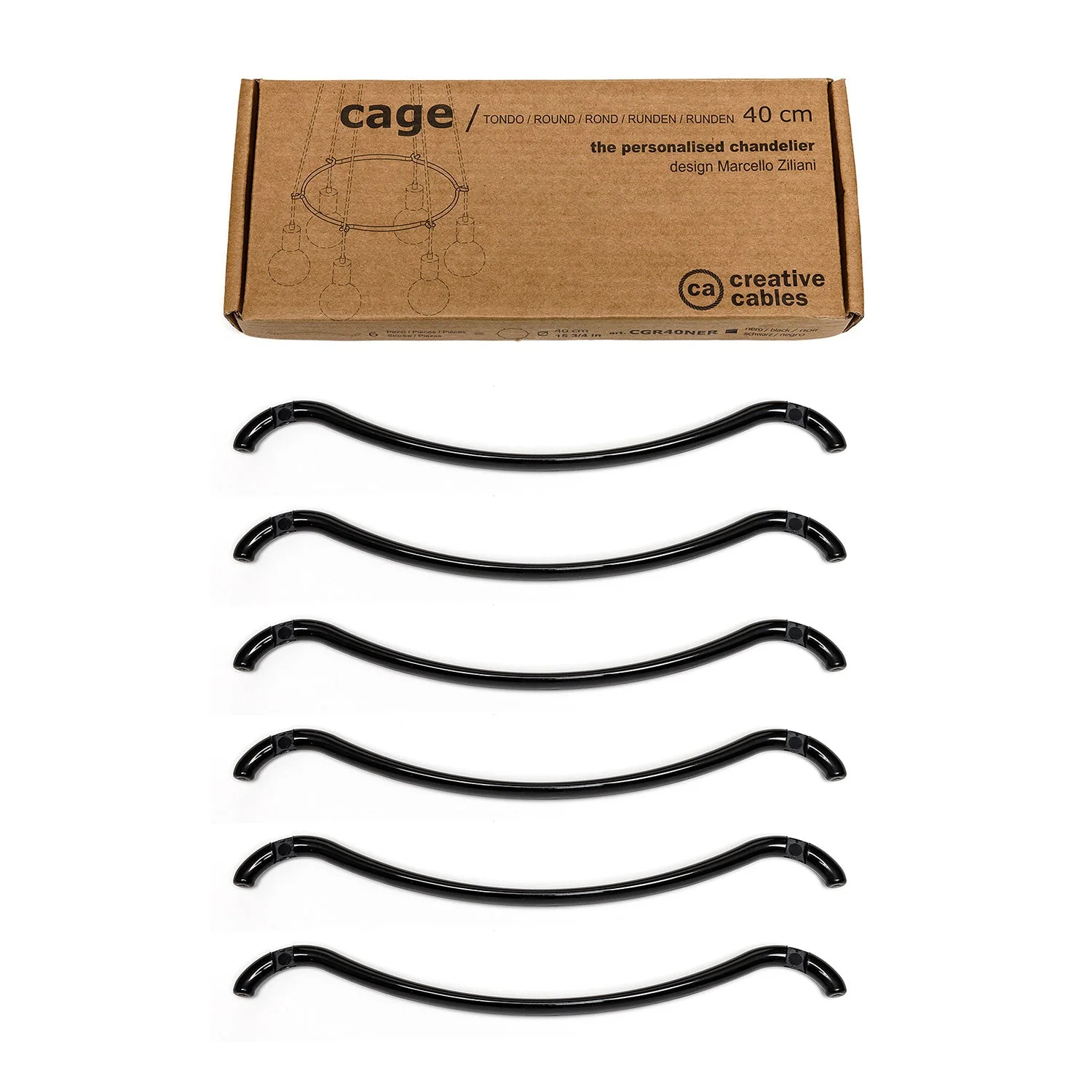 Cage Cerchio - Struktur für Kronleuchter - Schwarz - Image 2