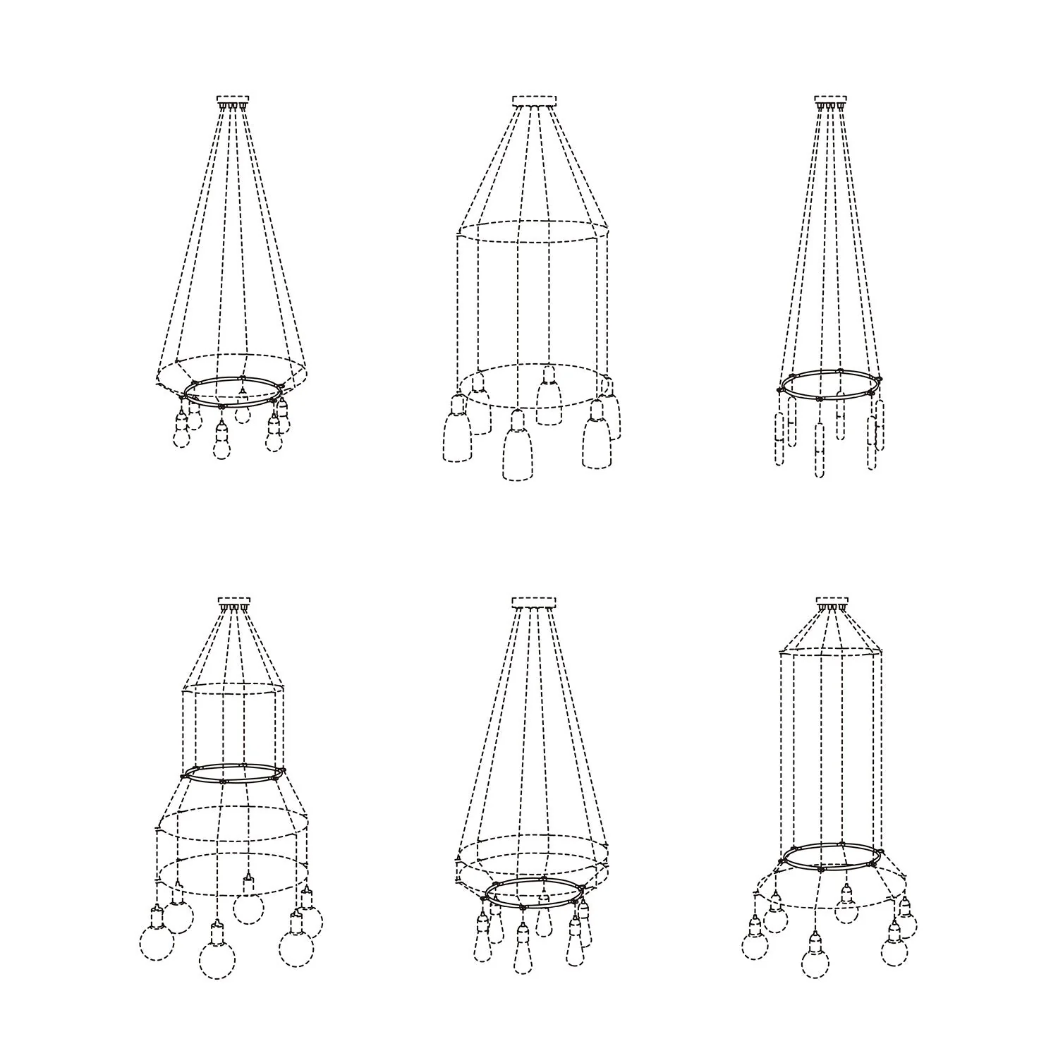 Cage Cerchio – Struktur für Kronleuchter – Transparent - Image 5