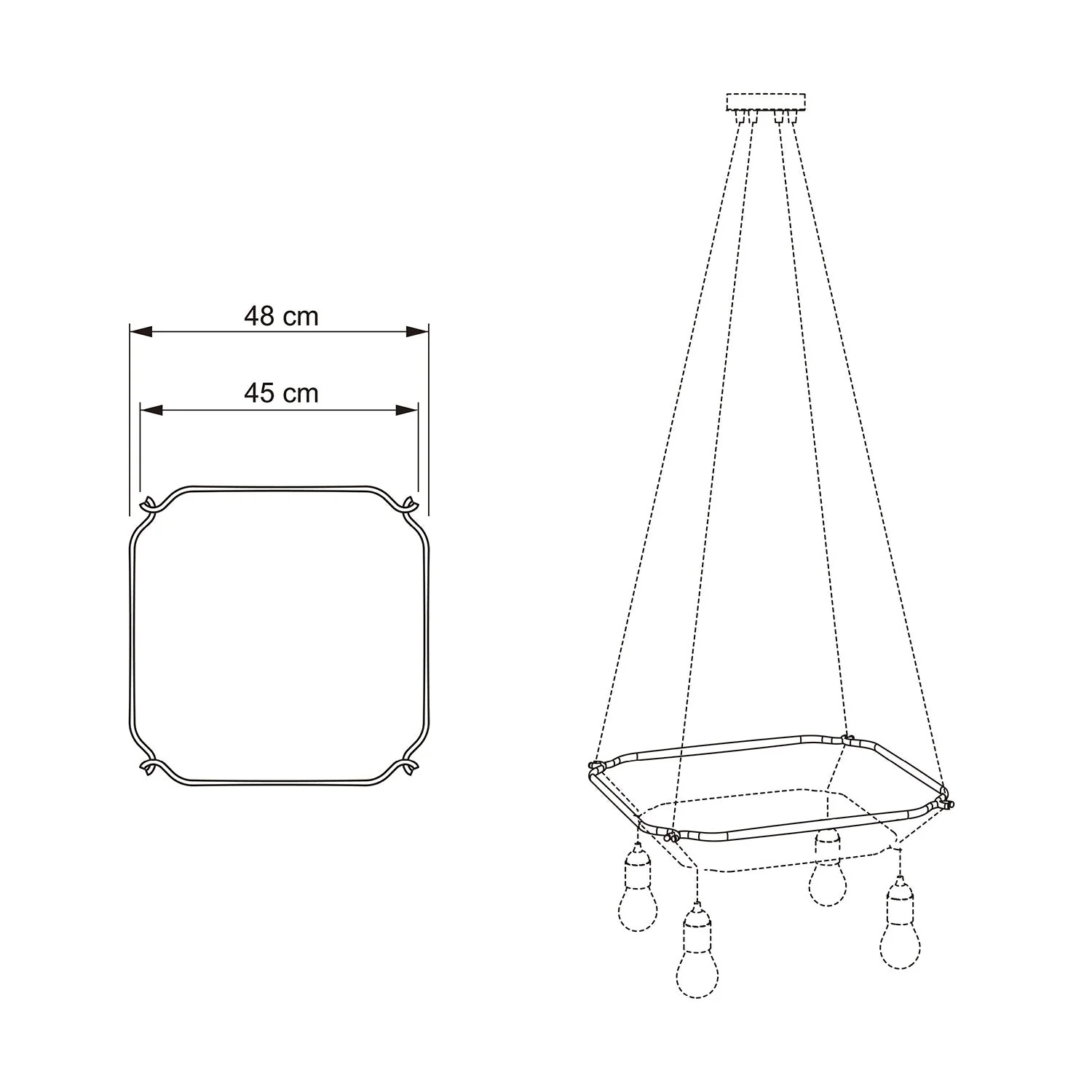 Cage Quadrat – Struktur für Kronleuchter – Schwarz - Image 9