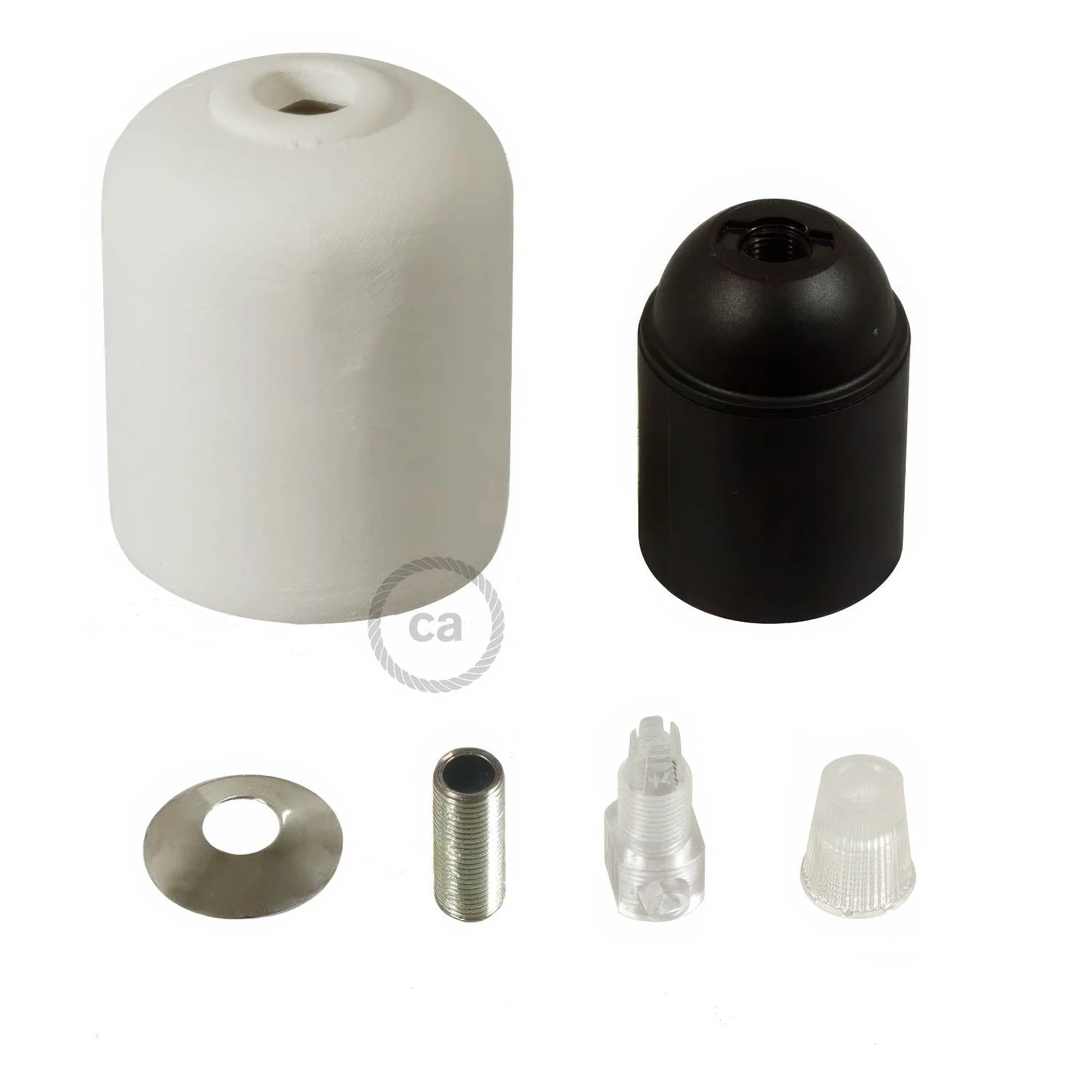 E27 Lampenfassungs-Kit aus Keramik – Biscotto - Image 2