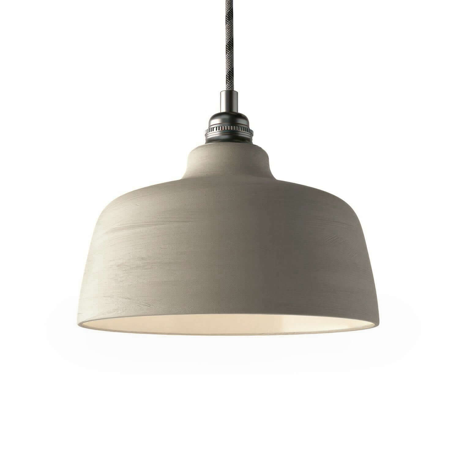 Lampenschirm Coppa aus Keramik, Materia-Kollektion – Made in Italy – Gestreiftes Taupe