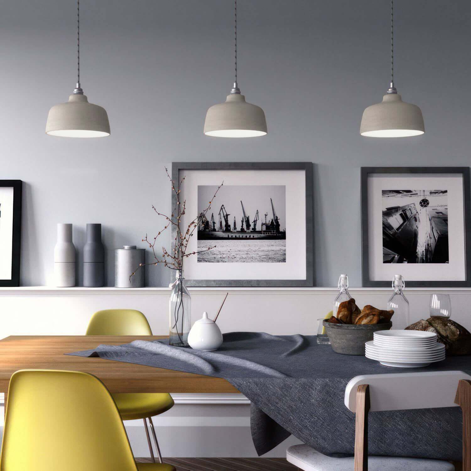Lampenschirm Coppa aus Keramik, Materia-Kollektion – Made in Italy – Gestreiftes Taupe - Image 2
