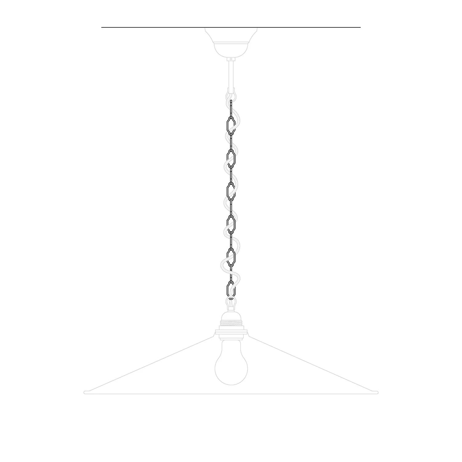 Kathedral‑Kette aus Eisen für Kronleuchter und Pendelleuchten – Länge 50 cm - Image 3