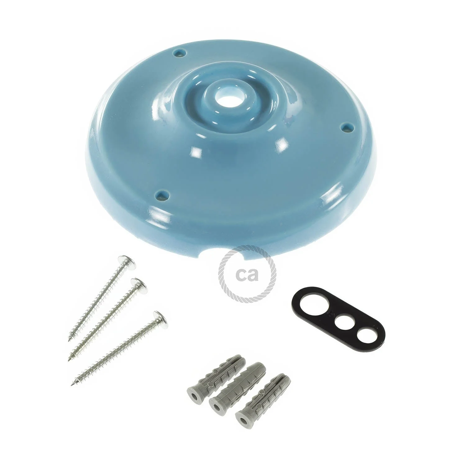 Rosetten-Kit aus Porzellan - Hellblau - Image 3